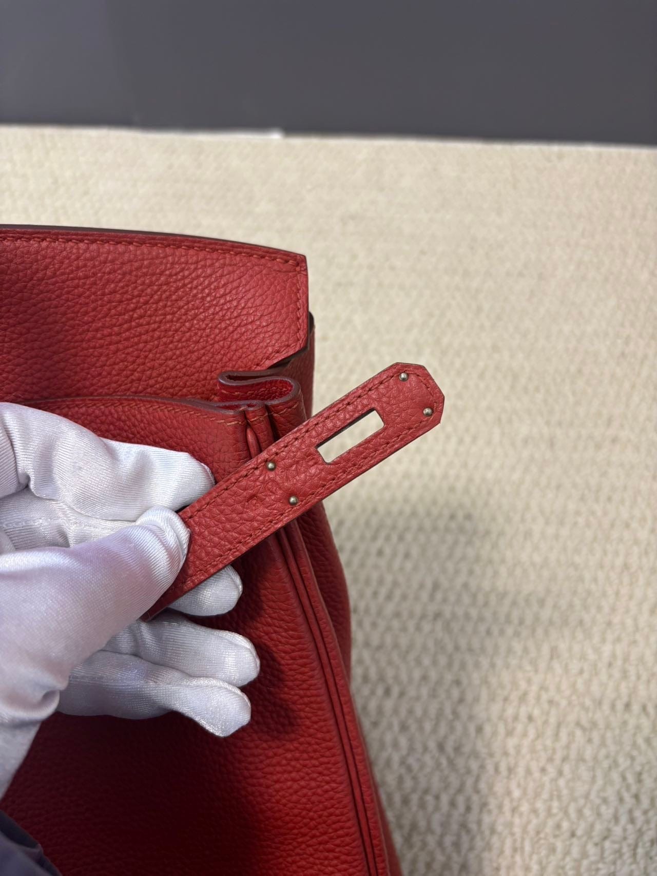 Iconn Boutique Hermès Birkin 35 Rouge Tomate Togo Leather Palladium Hardware Q Stamp