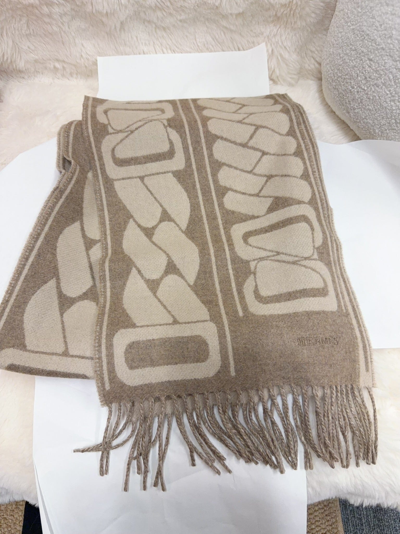 Iconn Boutique Hermès Fringed Scarf