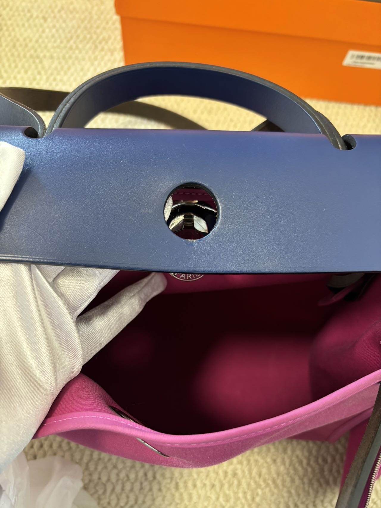 Iconn Boutique Hermès Herbag 31 | C Stamp—Gem Blue x Fuchsia Canvas
