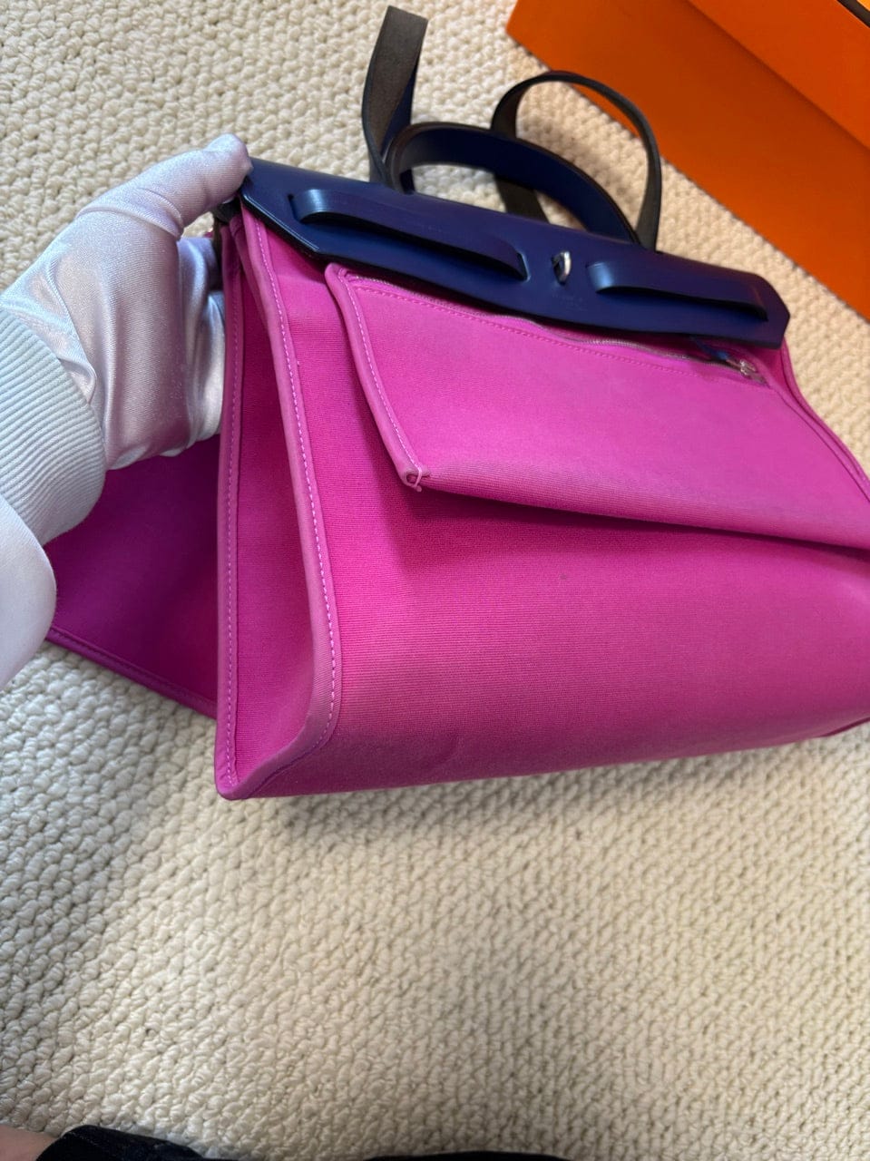 Iconn Boutique Hermès Herbag 31 | C Stamp—Gem Blue x Fuchsia Canvas