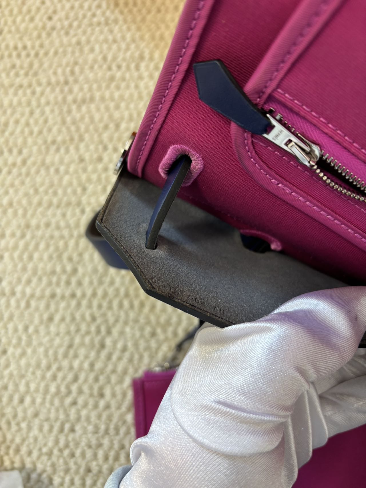 Iconn Boutique Hermès Herbag 31 | C Stamp—Gem Blue x Fuchsia Canvas