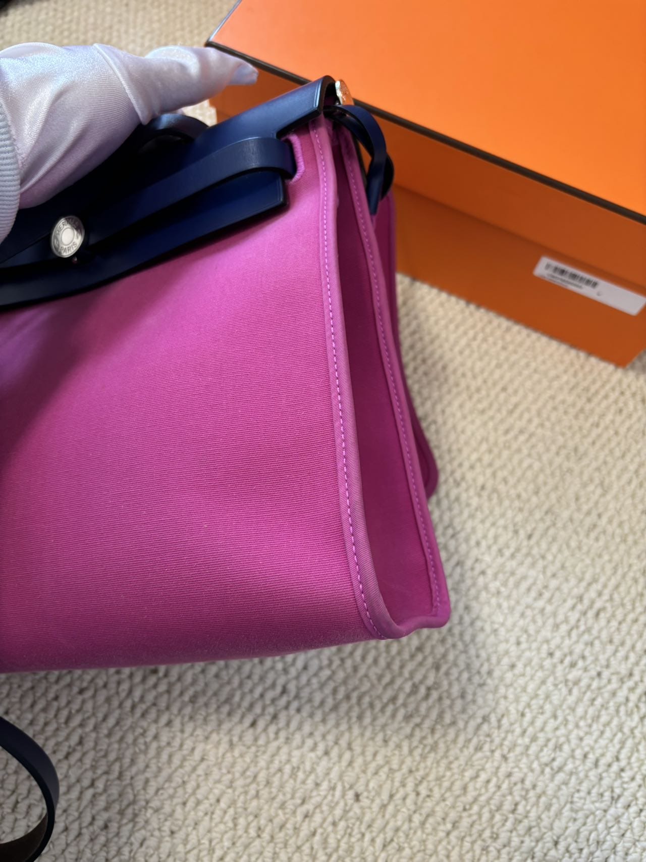 Iconn Boutique Hermès Herbag 31 | C Stamp—Gem Blue x Fuchsia Canvas