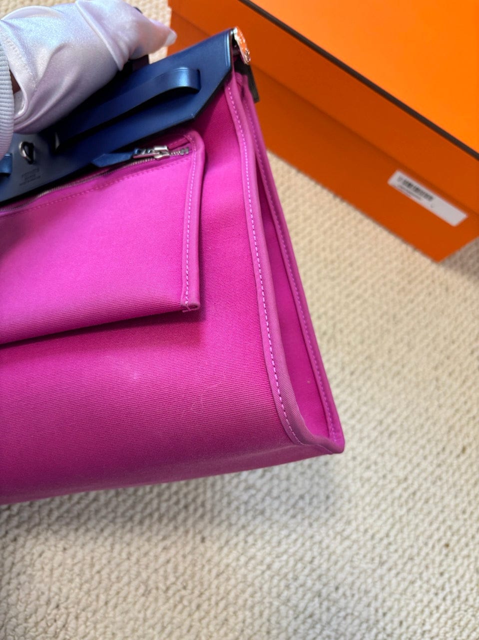 Iconn Boutique Hermès Herbag 31 | C Stamp—Gem Blue x Fuchsia Canvas