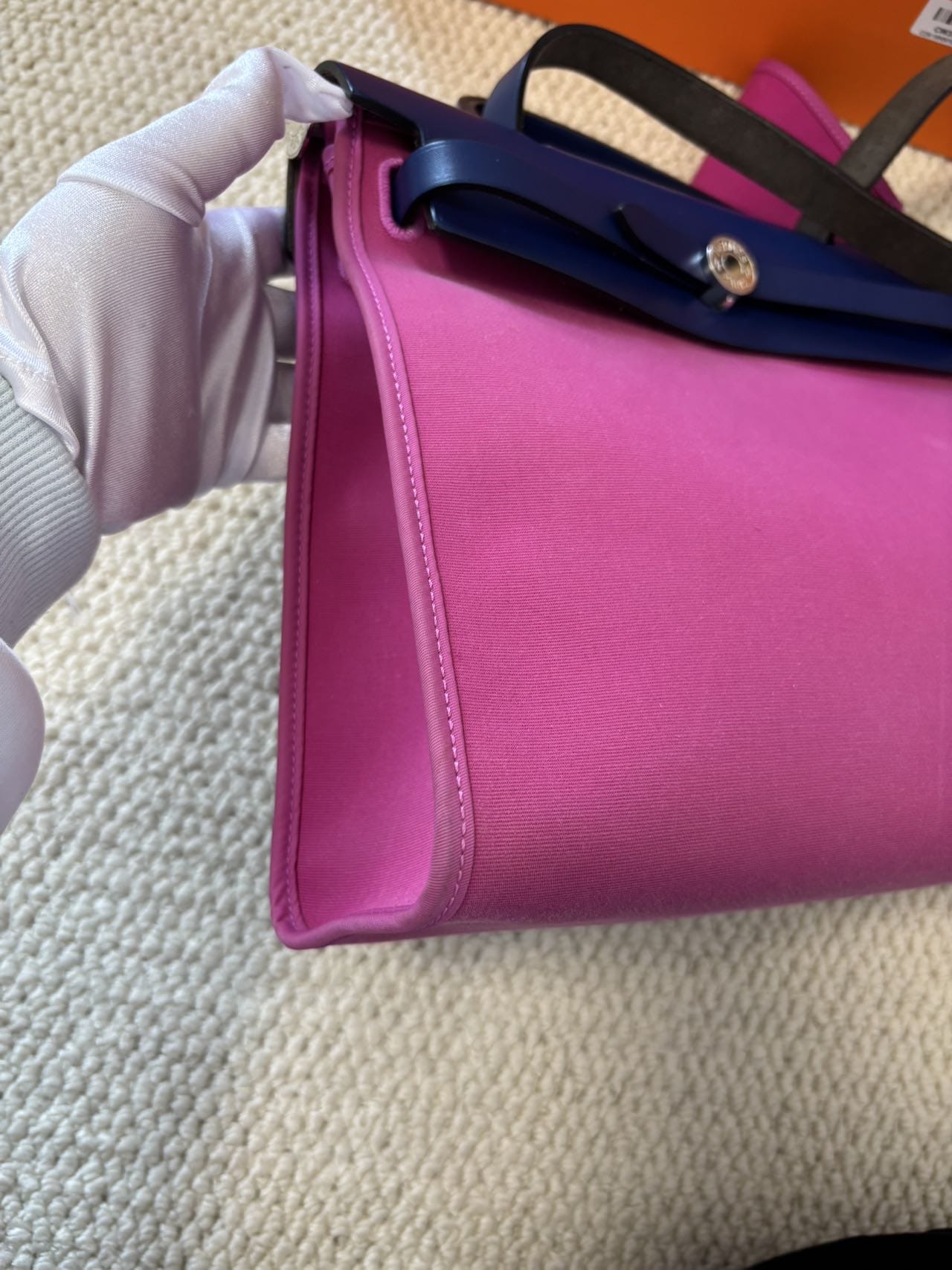Iconn Boutique Hermès Herbag 31 | C Stamp—Gem Blue x Fuchsia Canvas