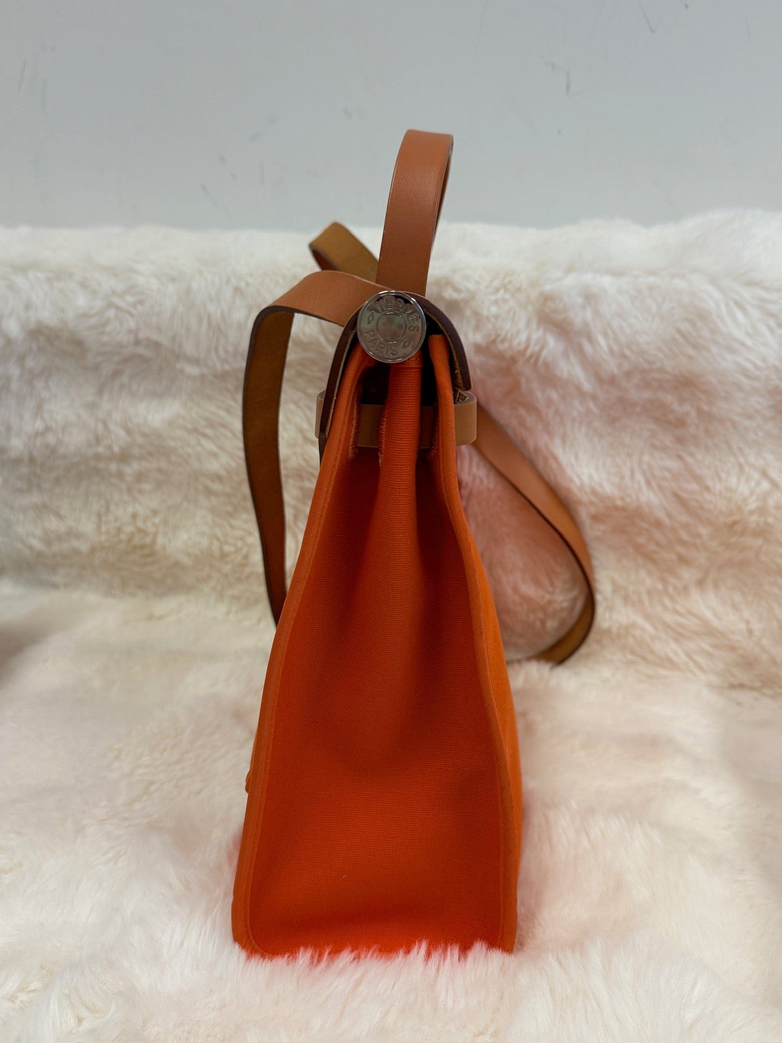 Iconn Boutique Hermès Herbag – Orange Canvas & Leather