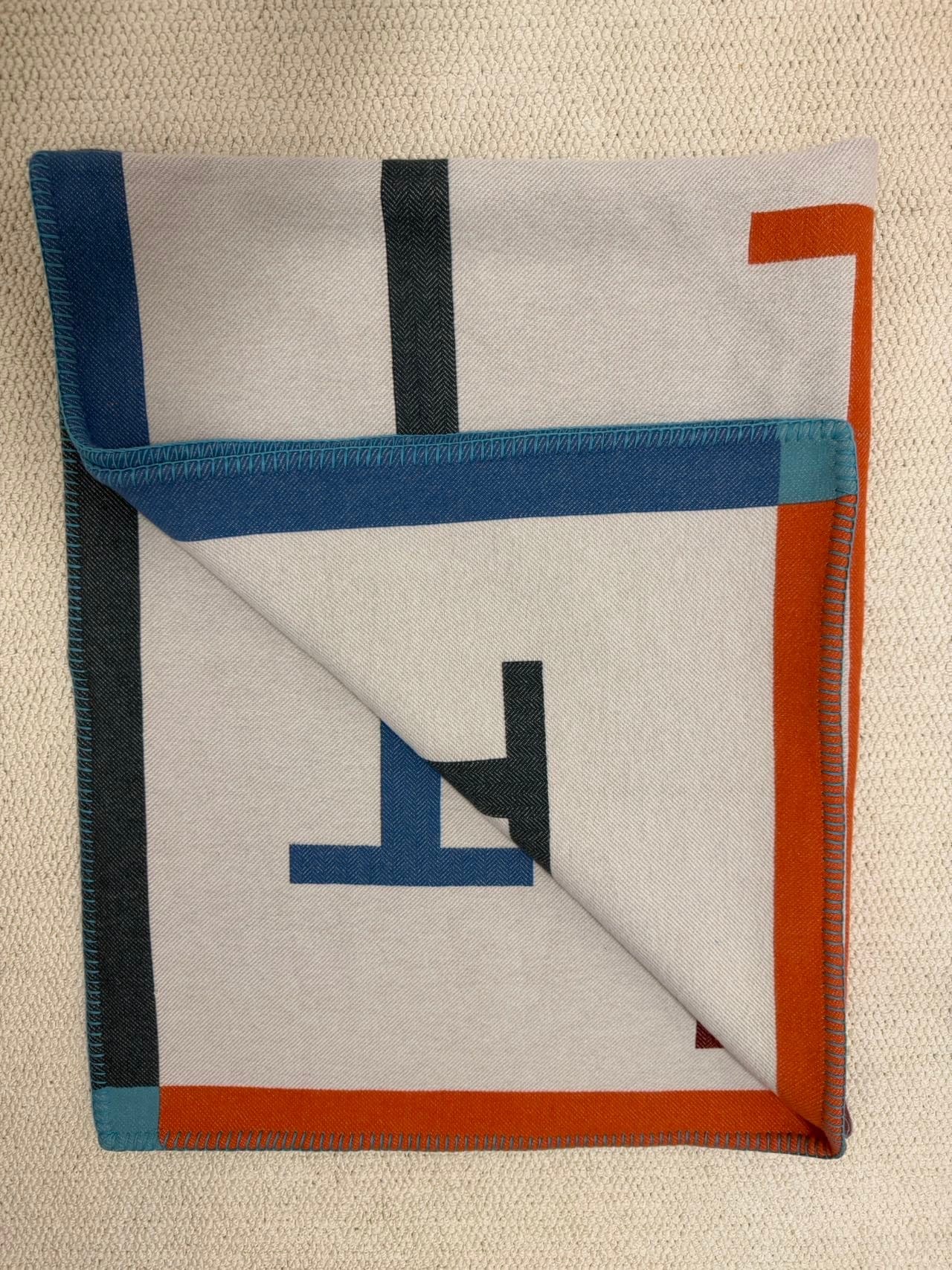 Iconn Boutique Hermes HI blanket écru / cyprès