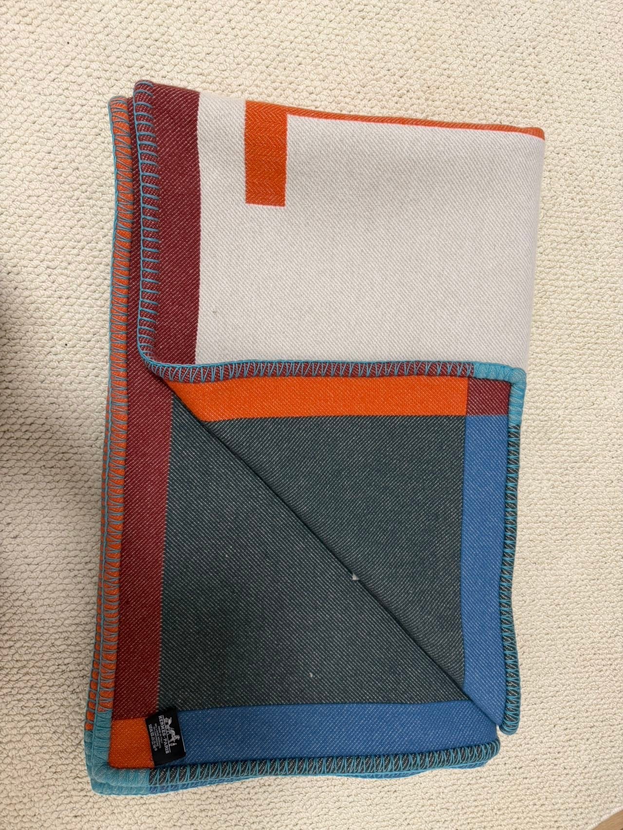 Iconn Boutique Hermes HI blanket écru / cyprès