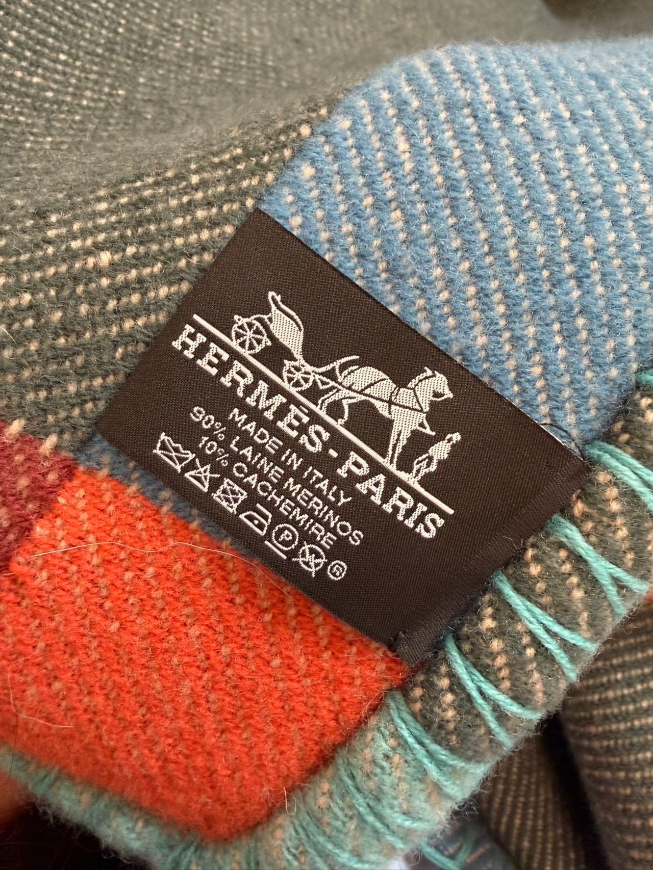 Iconn Boutique Hermes HI blanket écru / cyprès