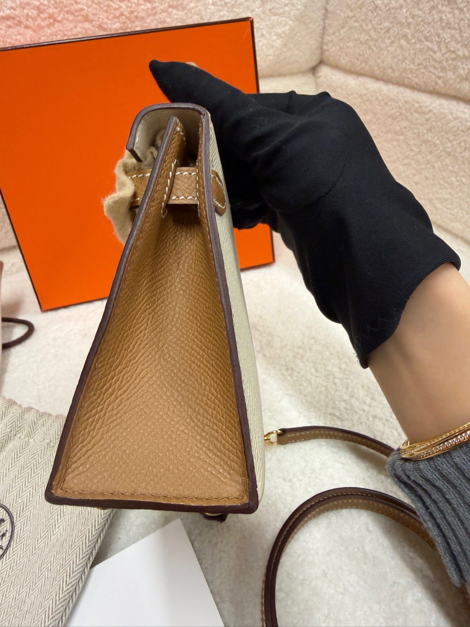 Iconn Boutique Hermès Kelly 20 Mini Craie / Gold Hardware -Stamp U