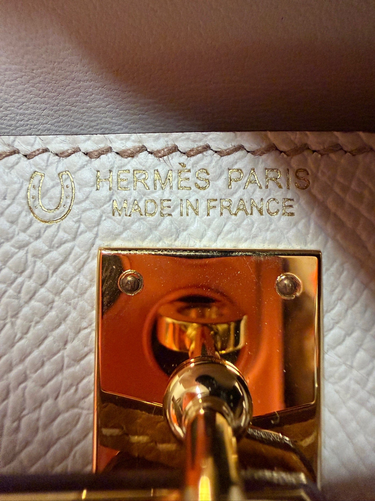 Iconn Boutique Hermès Kelly 20 Mini Craie / Gold Hardware -Stamp U