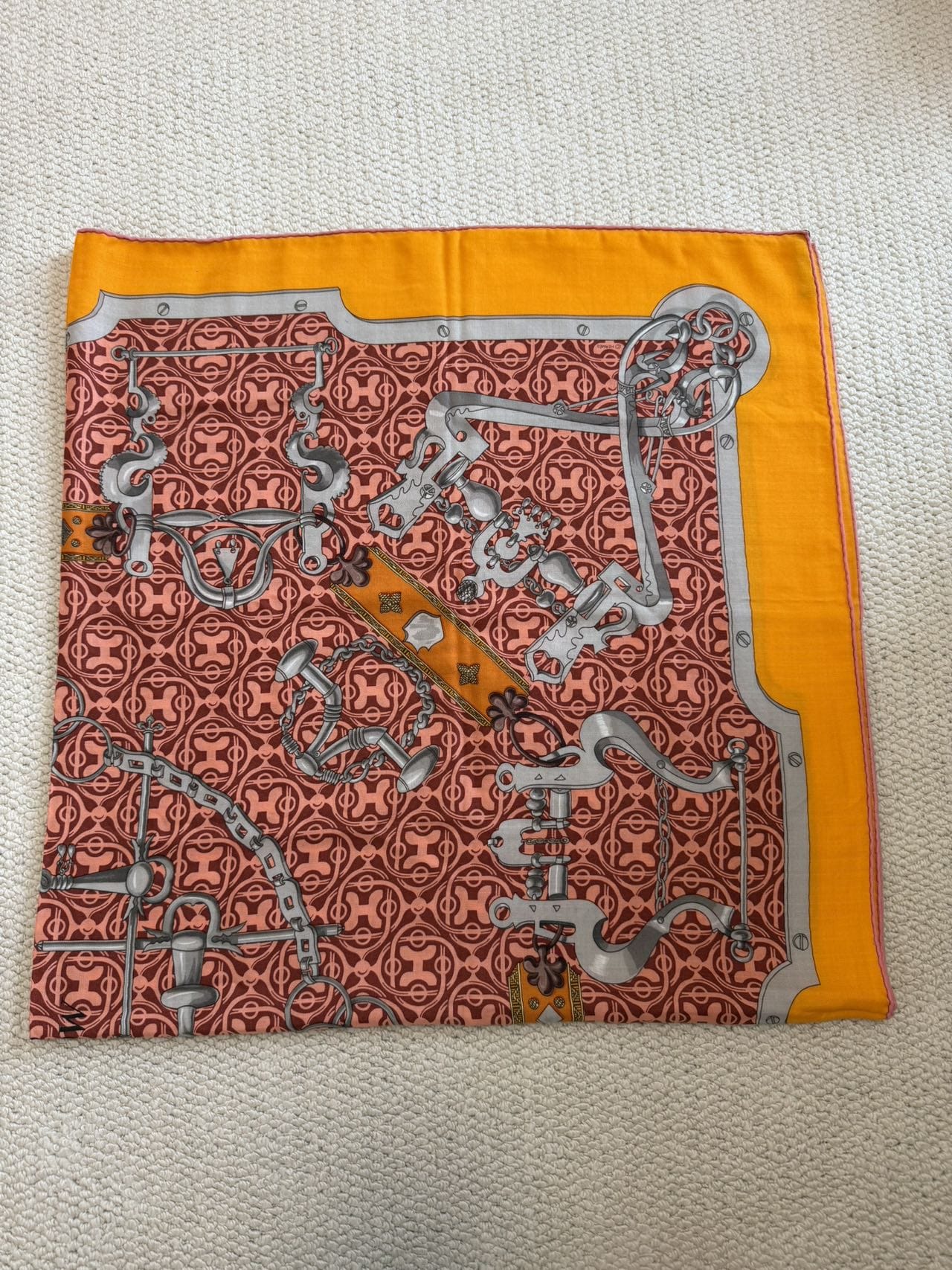 Iconn Boutique Hermes silk twill Mors et Gourmettes Remix 135cm