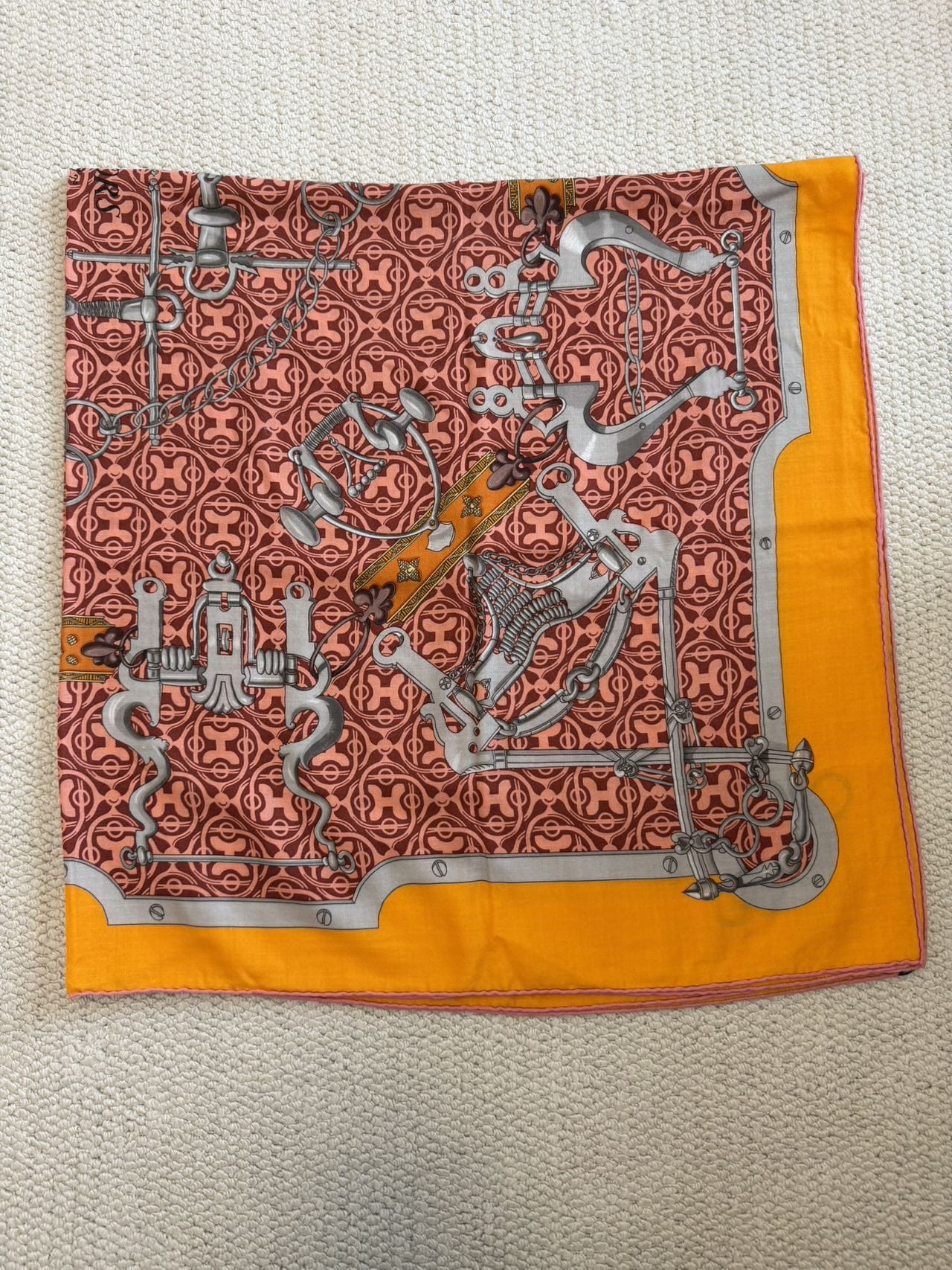 Iconn Boutique Hermes silk twill Mors et Gourmettes Remix 135cm