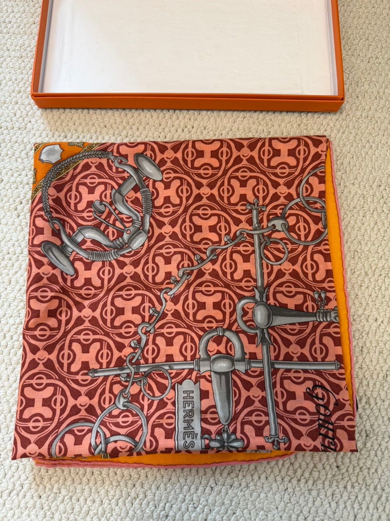 Iconn Boutique Hermes silk twill Mors et Gourmettes Remix 135cm