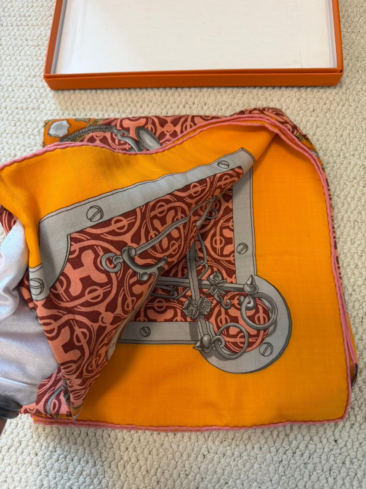 Iconn Boutique Hermes silk twill Mors et Gourmettes Remix 135cm