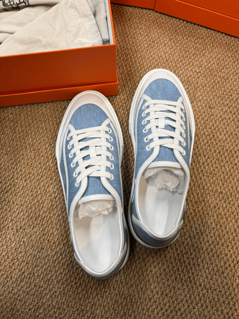 Iconn Boutique Hermès Sky Blue Color-Block Sneakers size 42