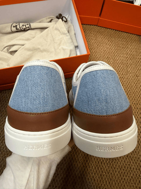 Iconn Boutique Hermès Sky Blue Color-Block Sneakers size 42