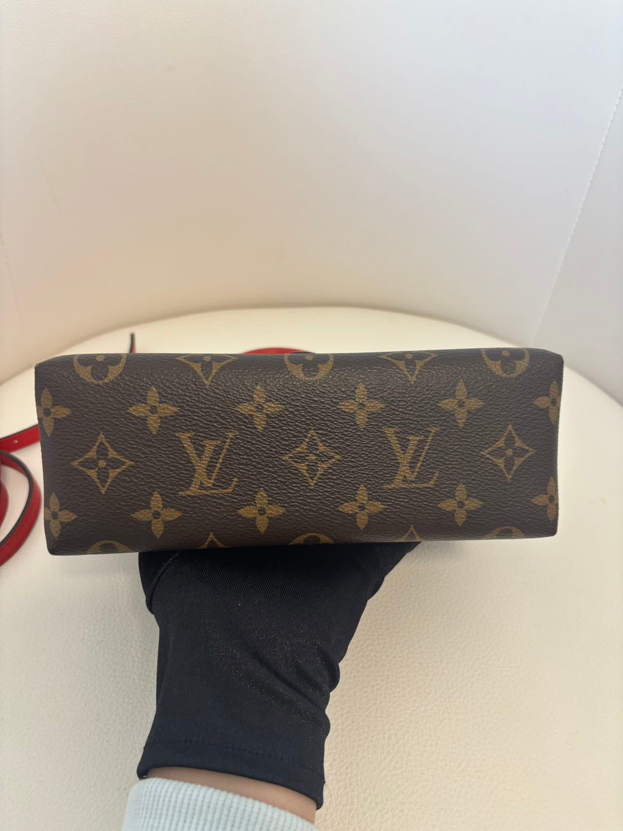 Iconn Boutique Louis Vuitton Locky BB | Monogram & Red Leather Mini Top Handle Bag
