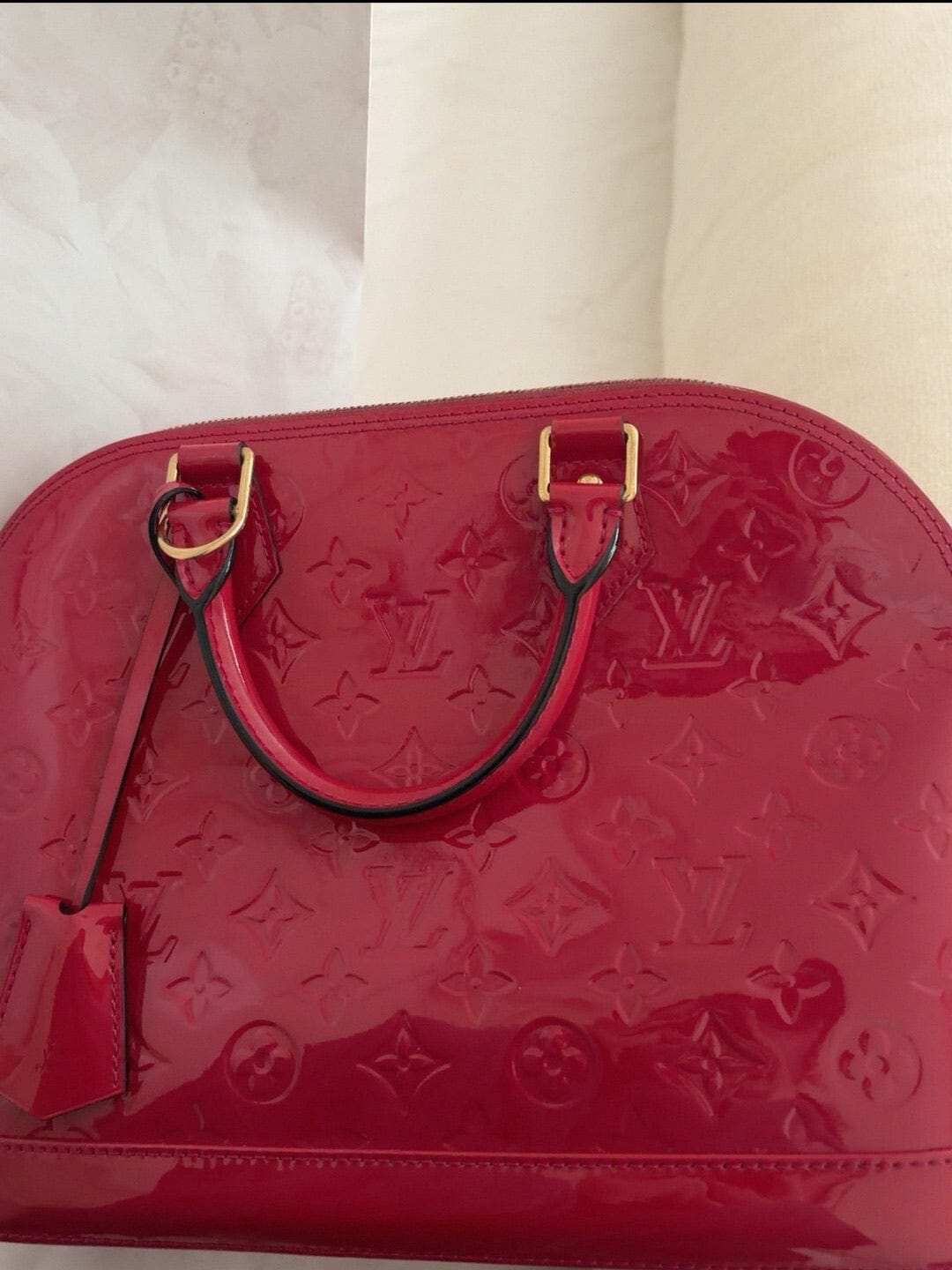 Iconn Boutique LV Alma Vernis Red Handbag