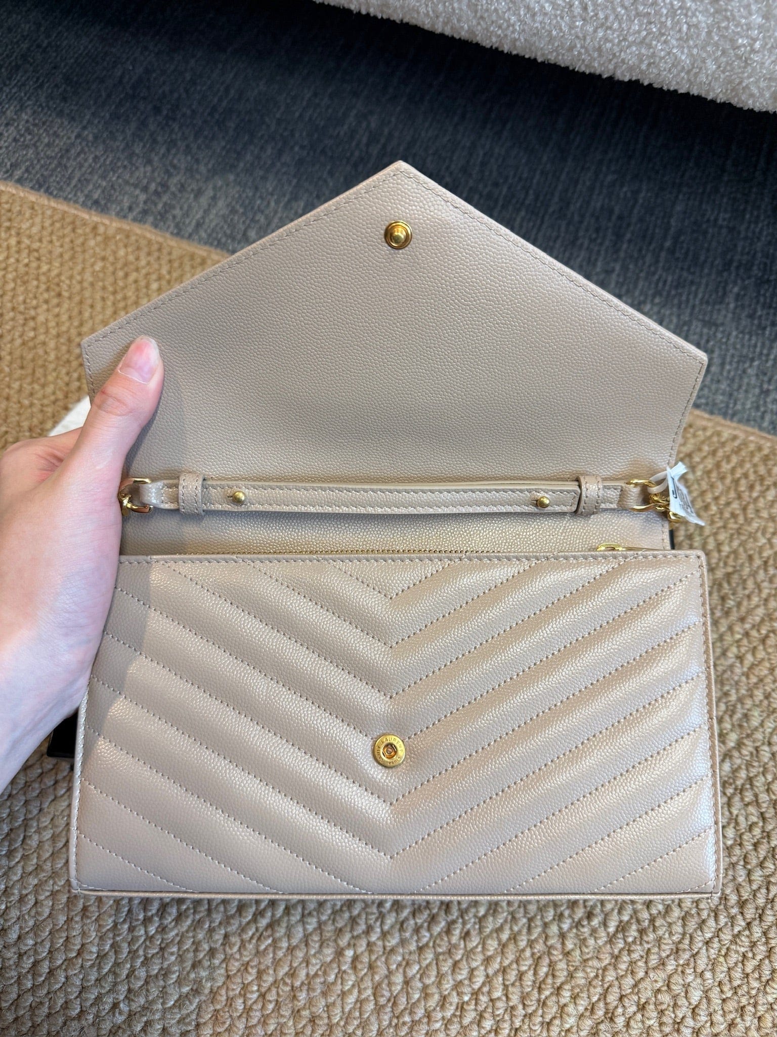 Iconn Boutique Saint Laurent Monogram Envelope Wallet on Chain / Large