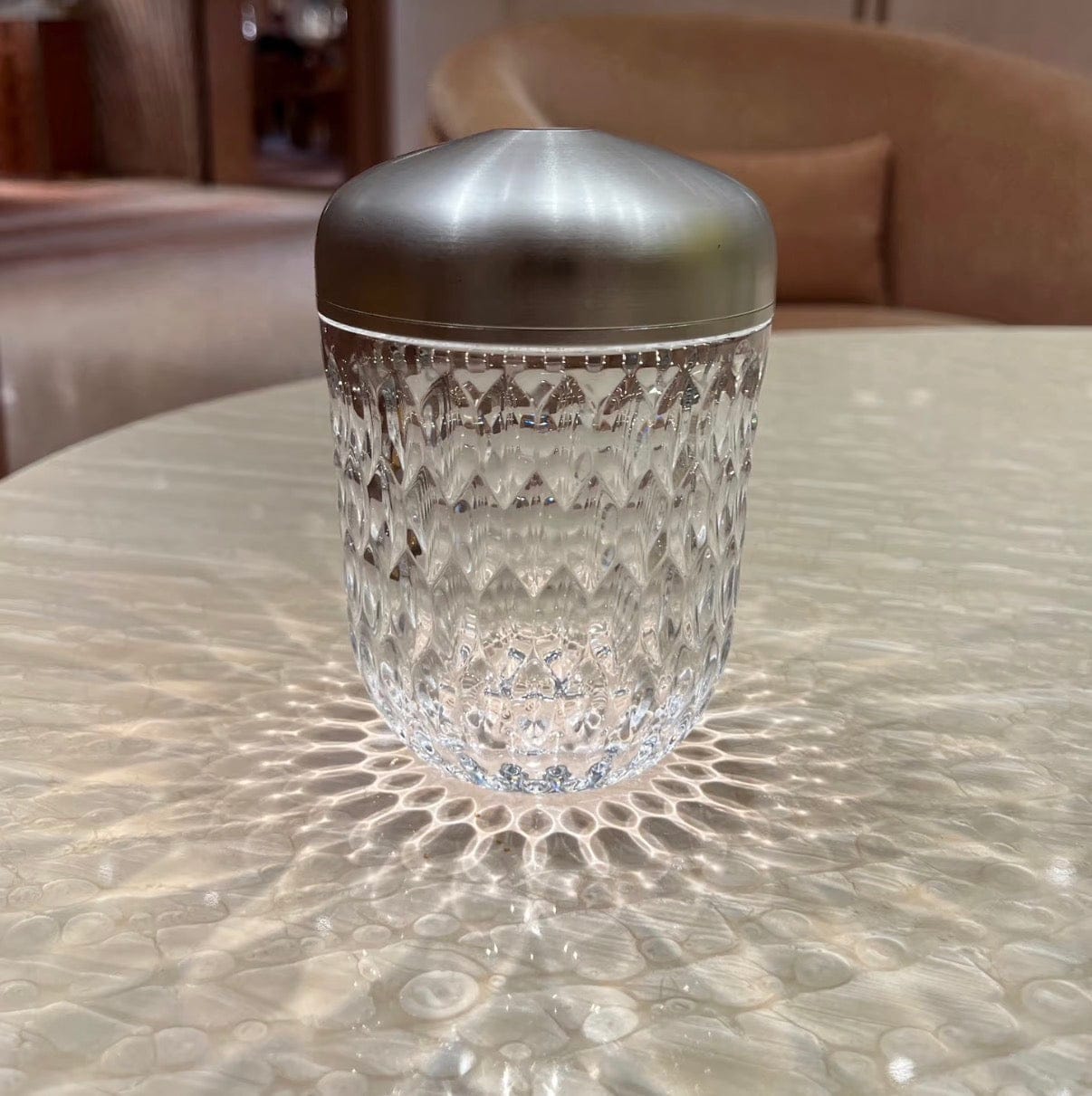 Iconn Boutique Saint-Louis Crystal Tumbler - Silver Rim