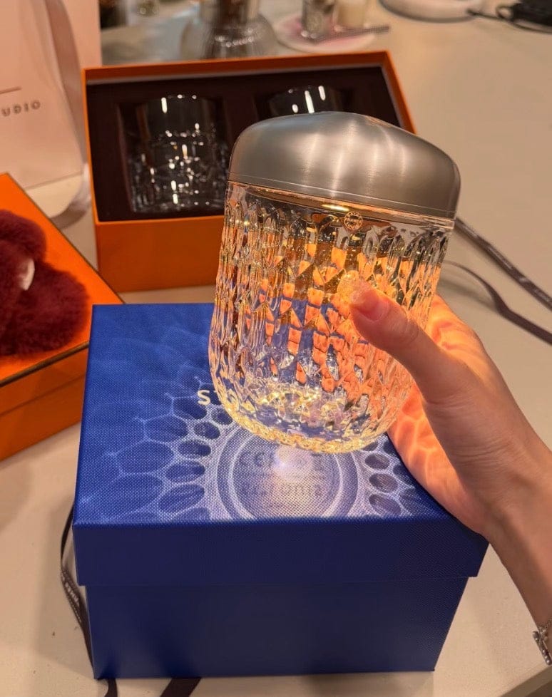 Iconn Boutique Saint-Louis Crystal Tumbler - Silver Rim