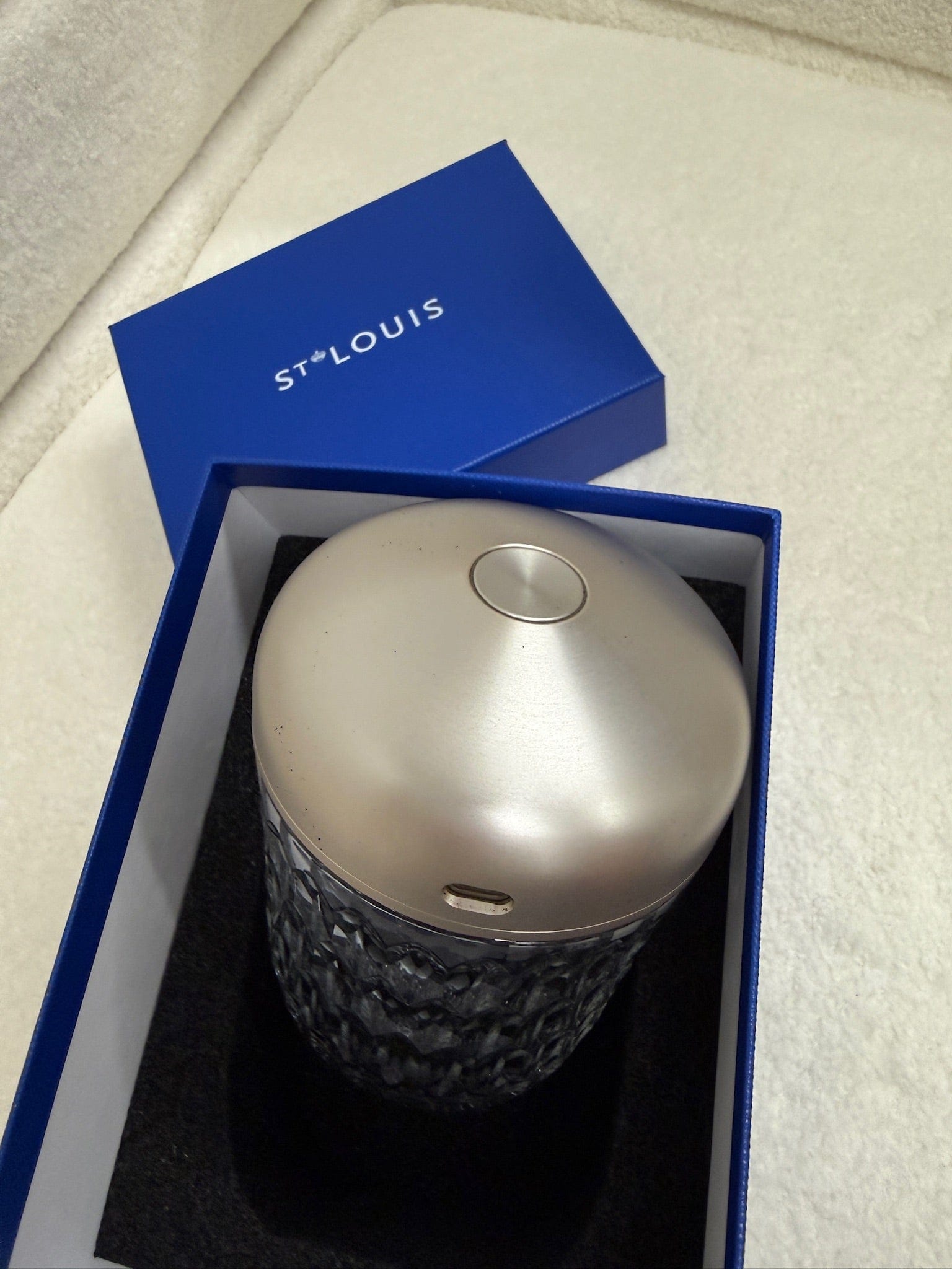 Iconn Boutique Saint-Louis Crystal Tumbler - Silver Rim