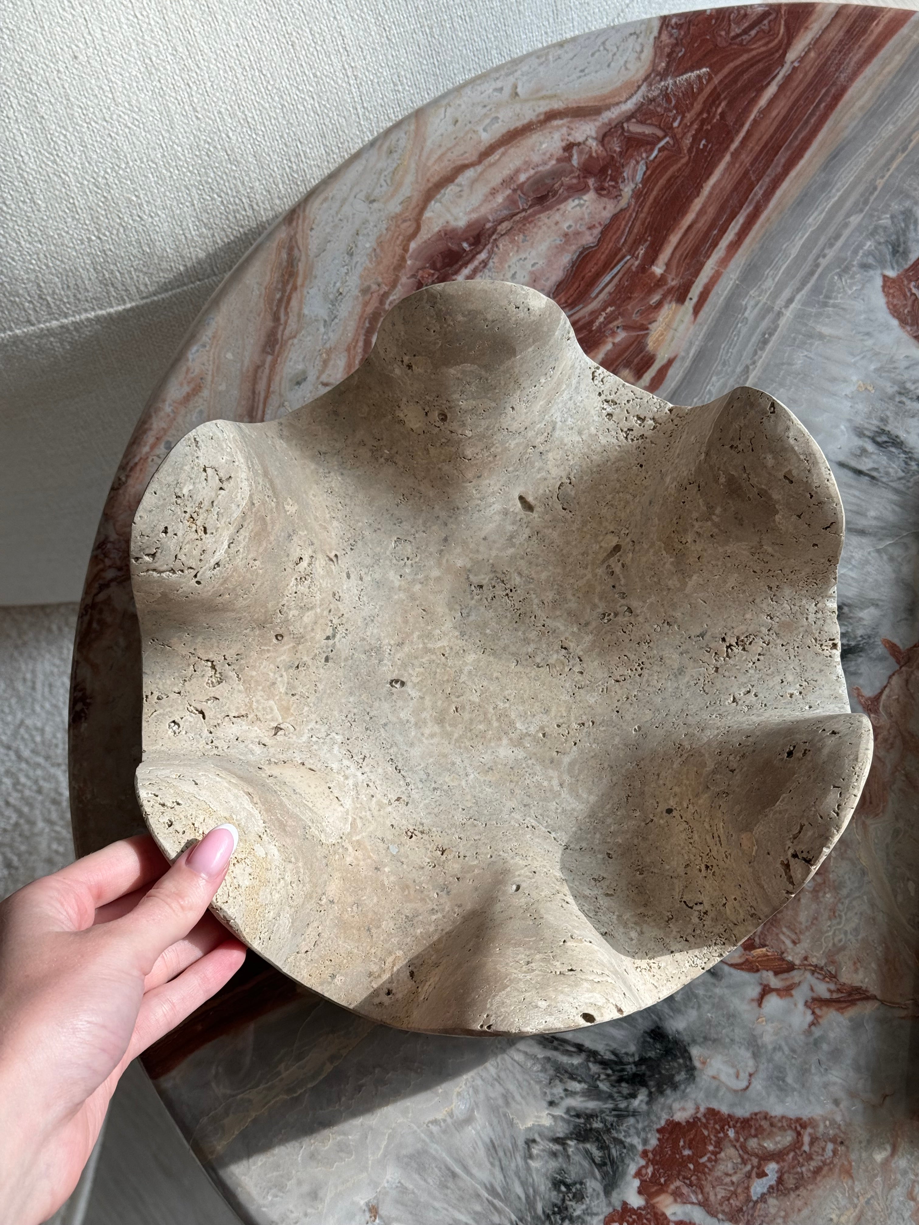 Antique Wave Bowl- Travertine ASC5533