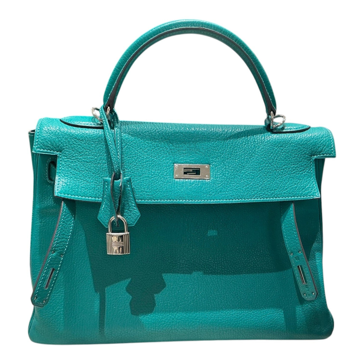 Hermes Kelly 32 in Turquoise Togo Bag