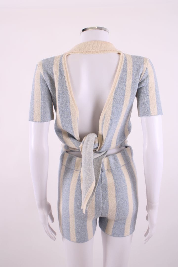 Jacquemus Jacquemus Stripe Towel Shorts Co-ord Blue/ Cream 8