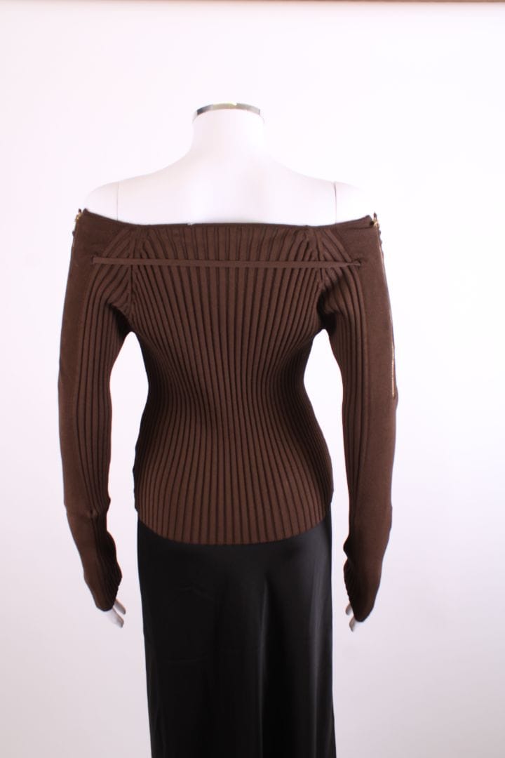 Jacquemus Jacquemus L/S Ribbed Top Brown 10