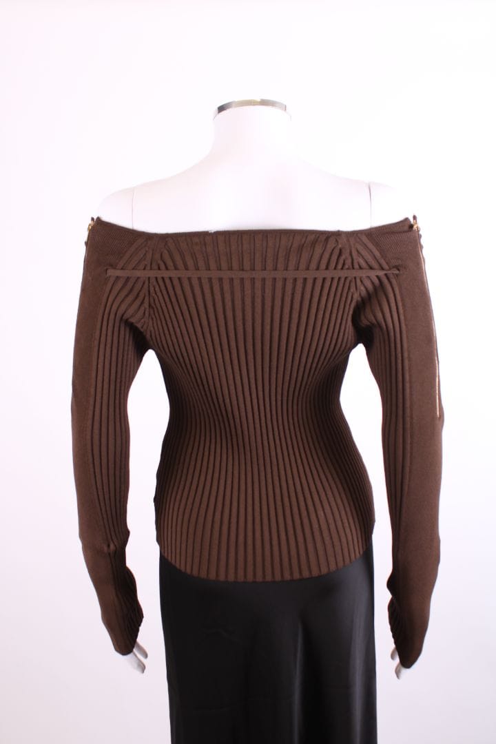 Jacquemus Jacquemus L/S Ribbed Top Brown 10
