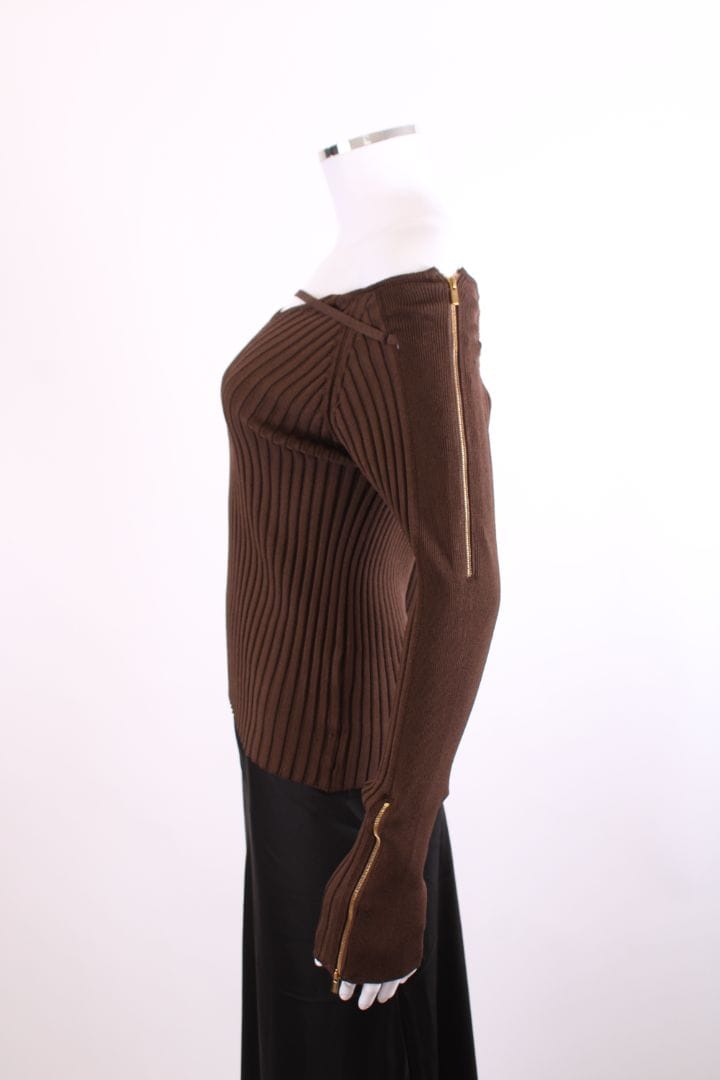 Jacquemus Jacquemus L/S Ribbed Top Brown 10