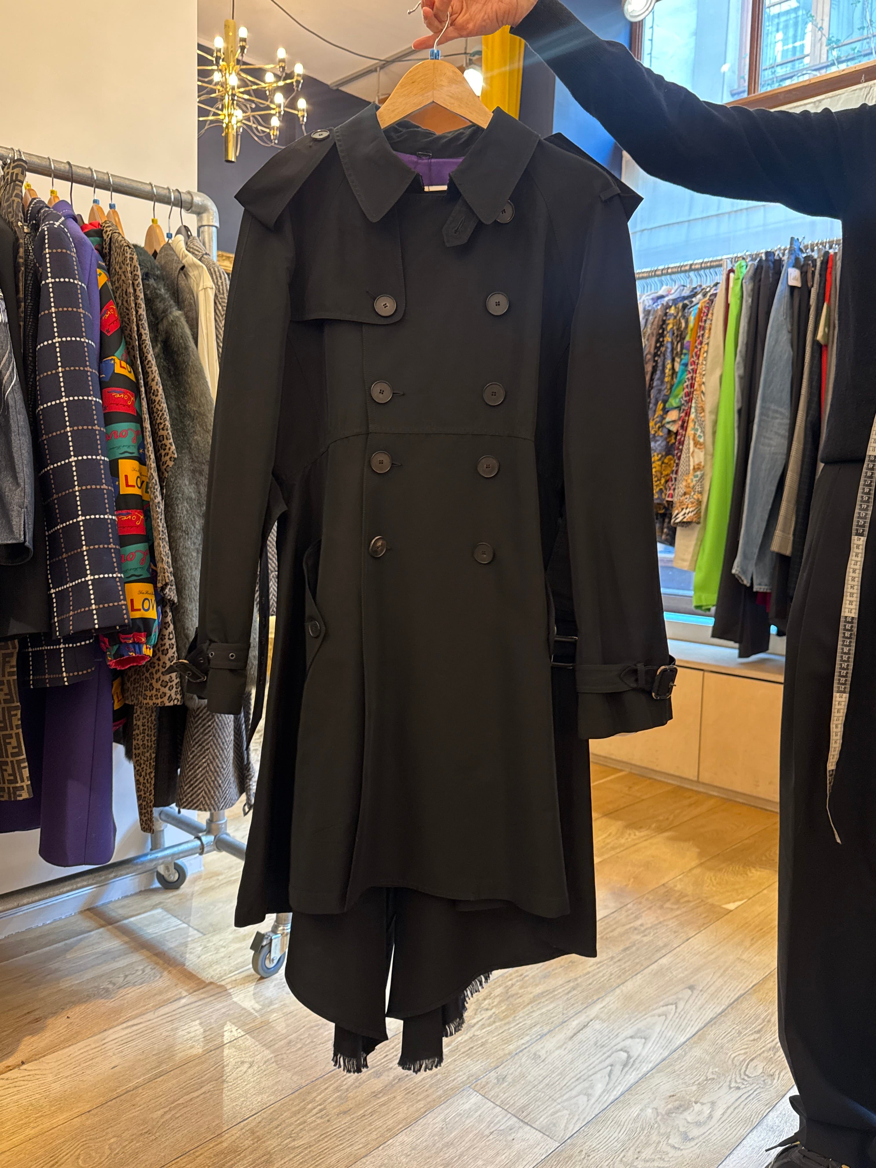 Jean Paul Gaultier BLACK LONG TRENCH-COAT AGC3319