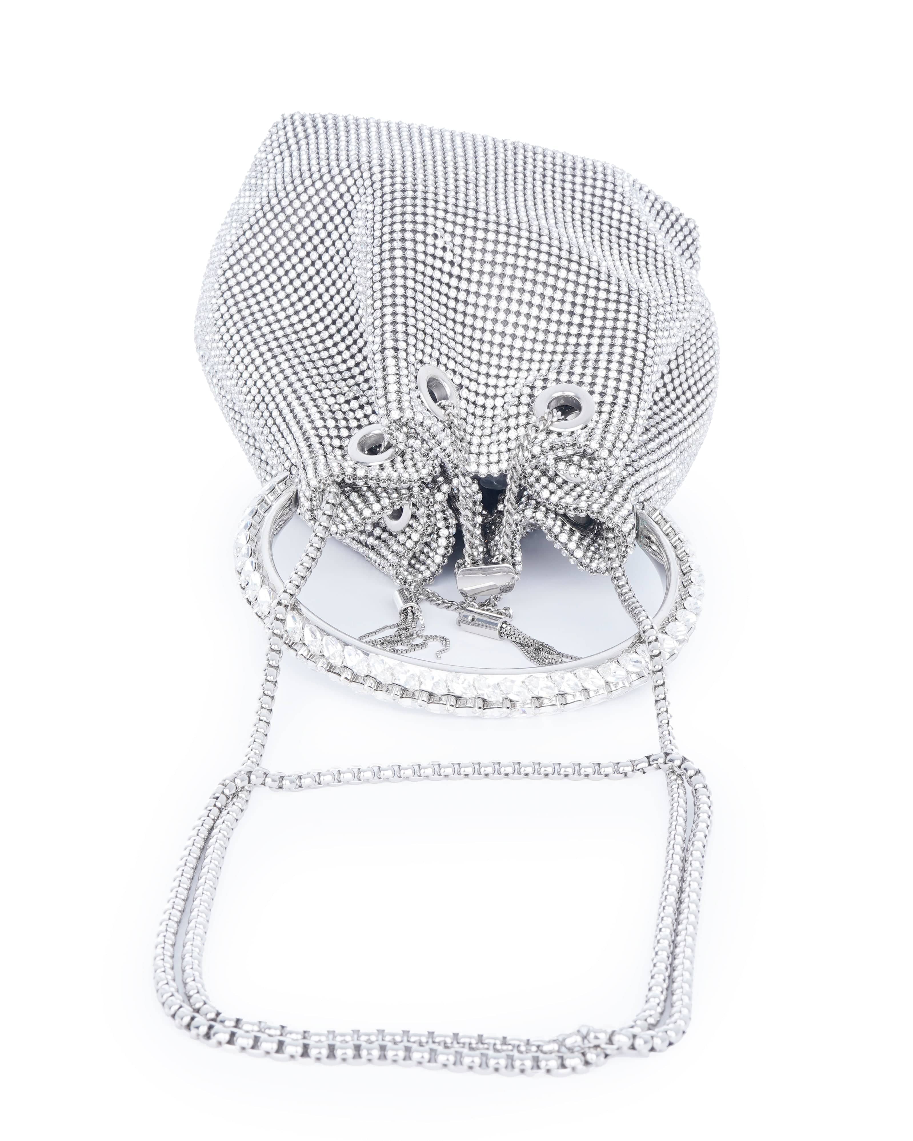 Jimmy Choo JIMMY CHOO Bon Bon crystal-embellished satin bucket bag ALC1510