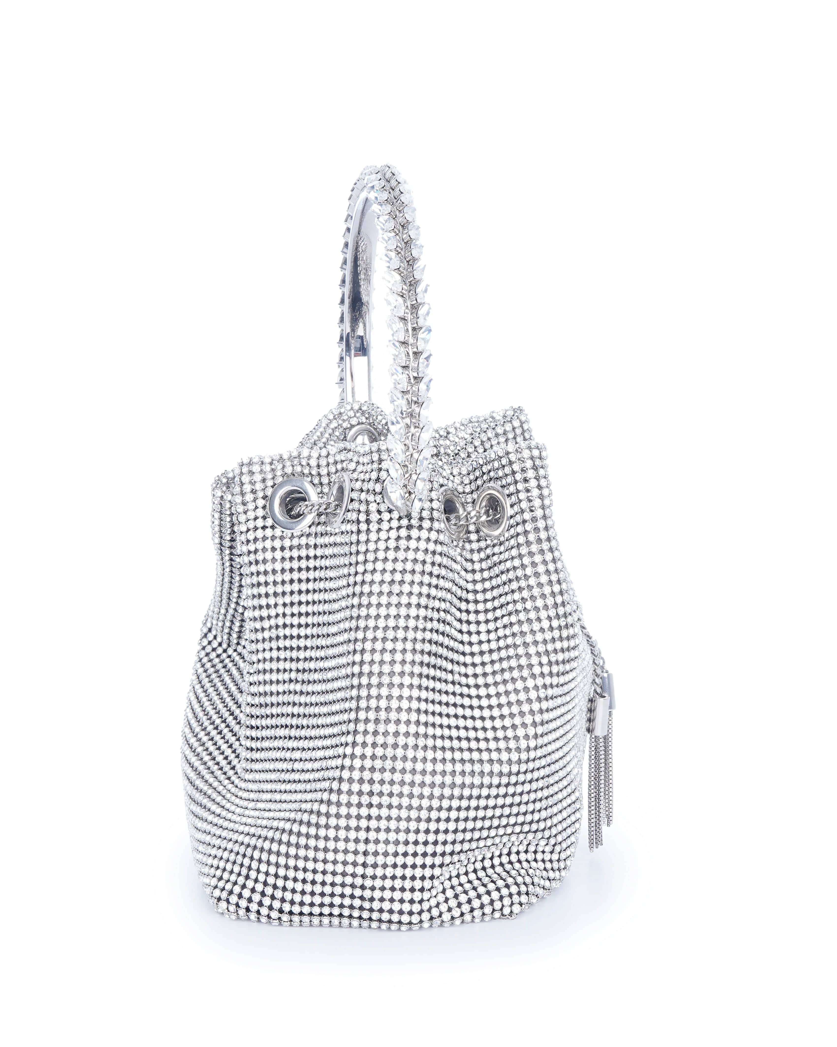 Jimmy Choo JIMMY CHOO Bon Bon crystal-embellished satin bucket bag ALC1510