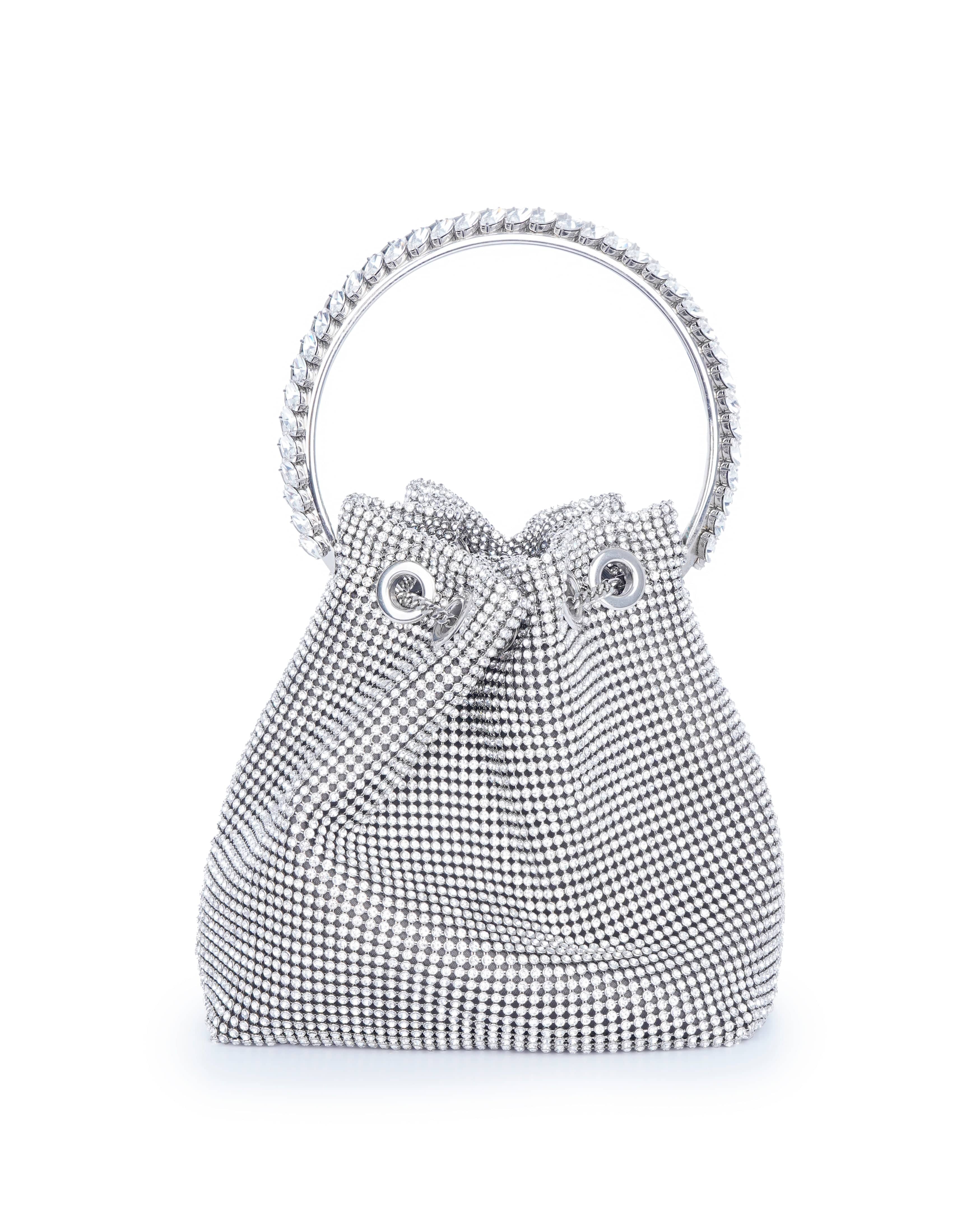 Jimmy Choo JIMMY CHOO Bon Bon crystal-embellished satin bucket bag ALC1510