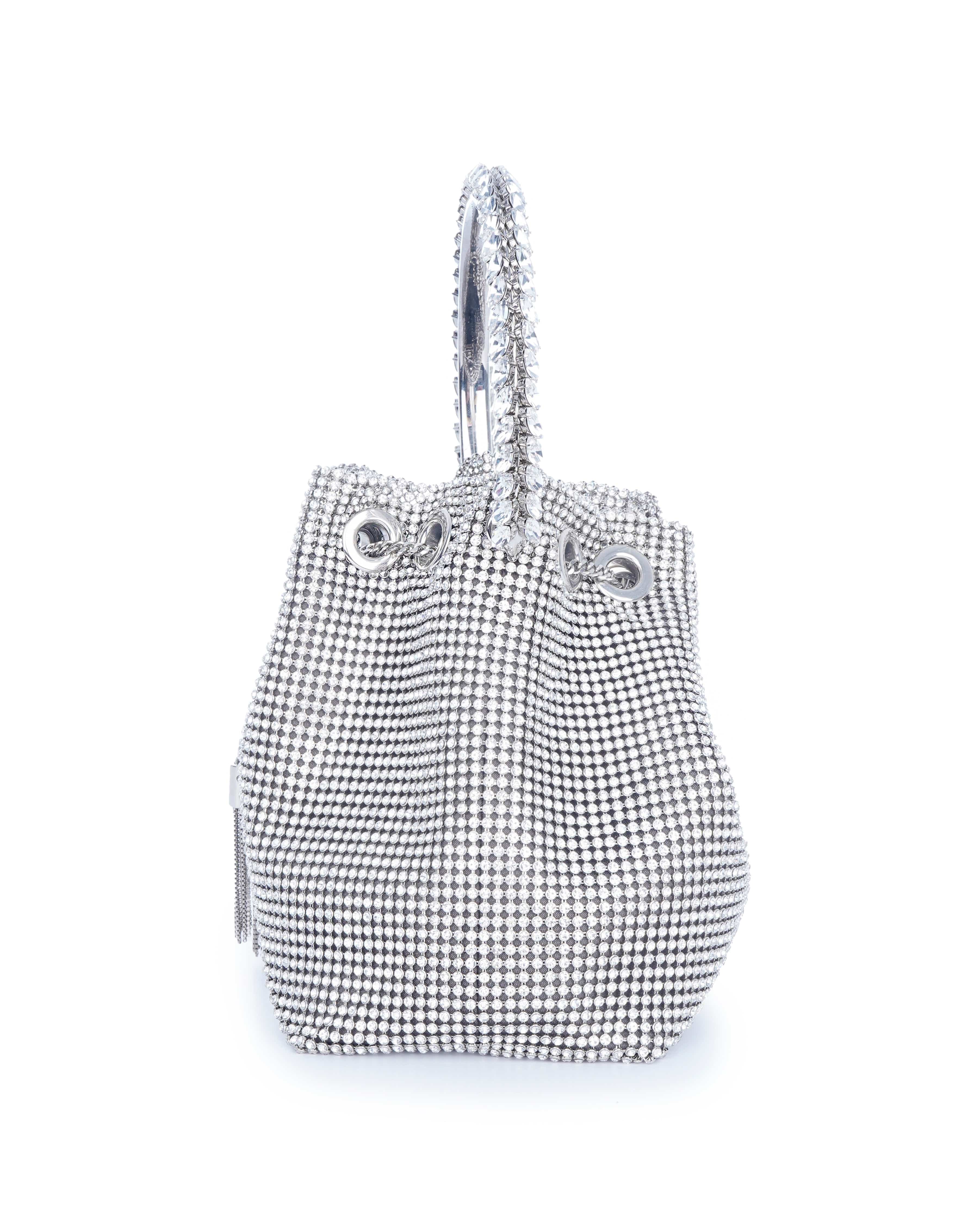 Jimmy Choo JIMMY CHOO Bon Bon crystal-embellished satin bucket bag ALC1510