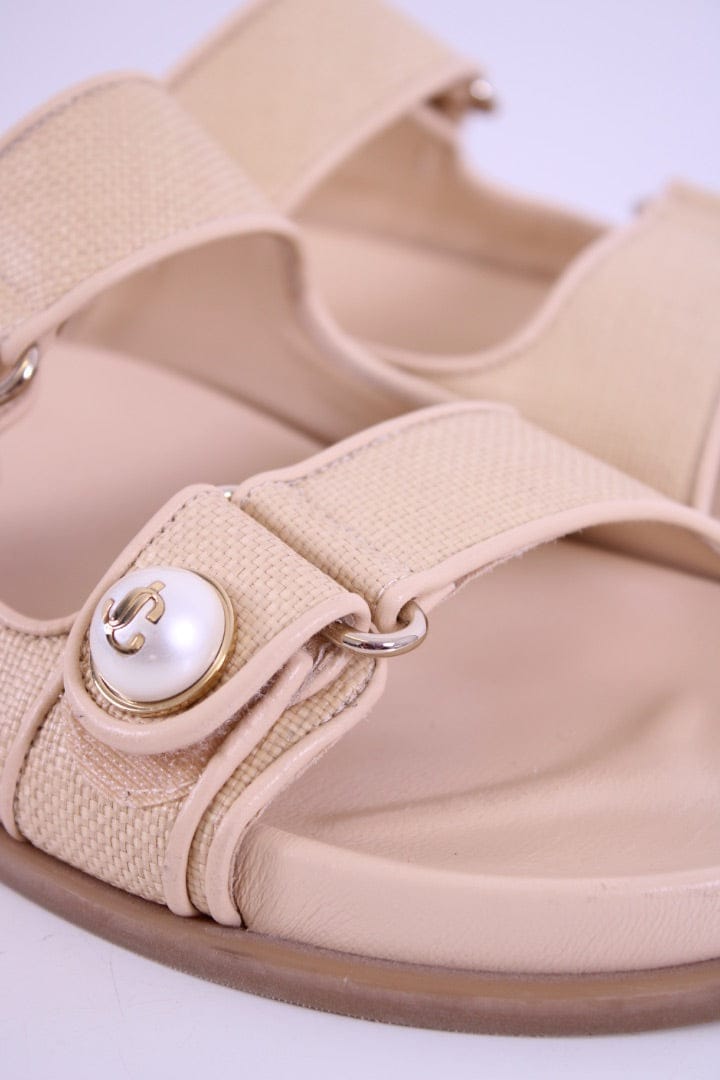 Jimmy Choo Jimmy Choo Fayence Raffia Sandal Cream 38
