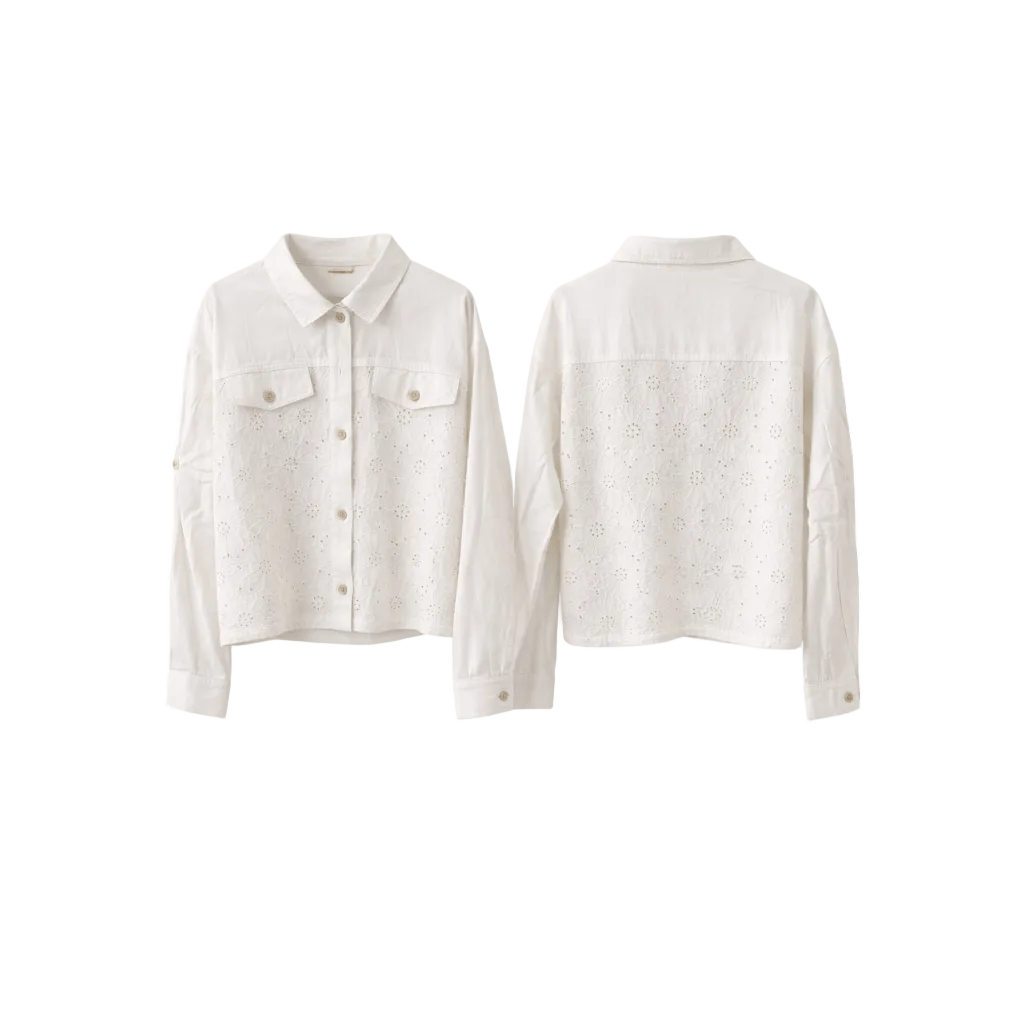 JOIE CLAIR CROPPED LACE DENIM JACKET ( السترة) "FARAH"
