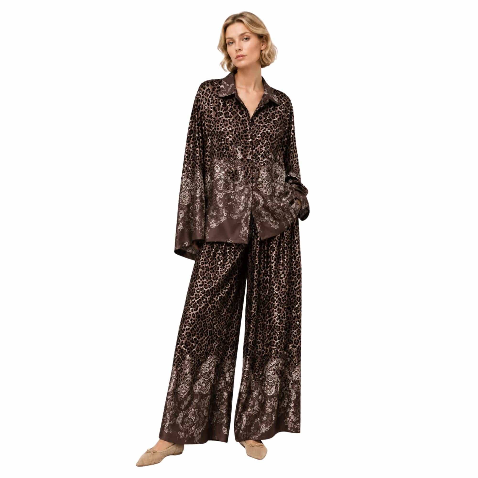 LOOSE FIT CO-ORD SET زوج (SHIRT & TROUSERS قميص وبنطلون) “SAVANNAH WHISPER”