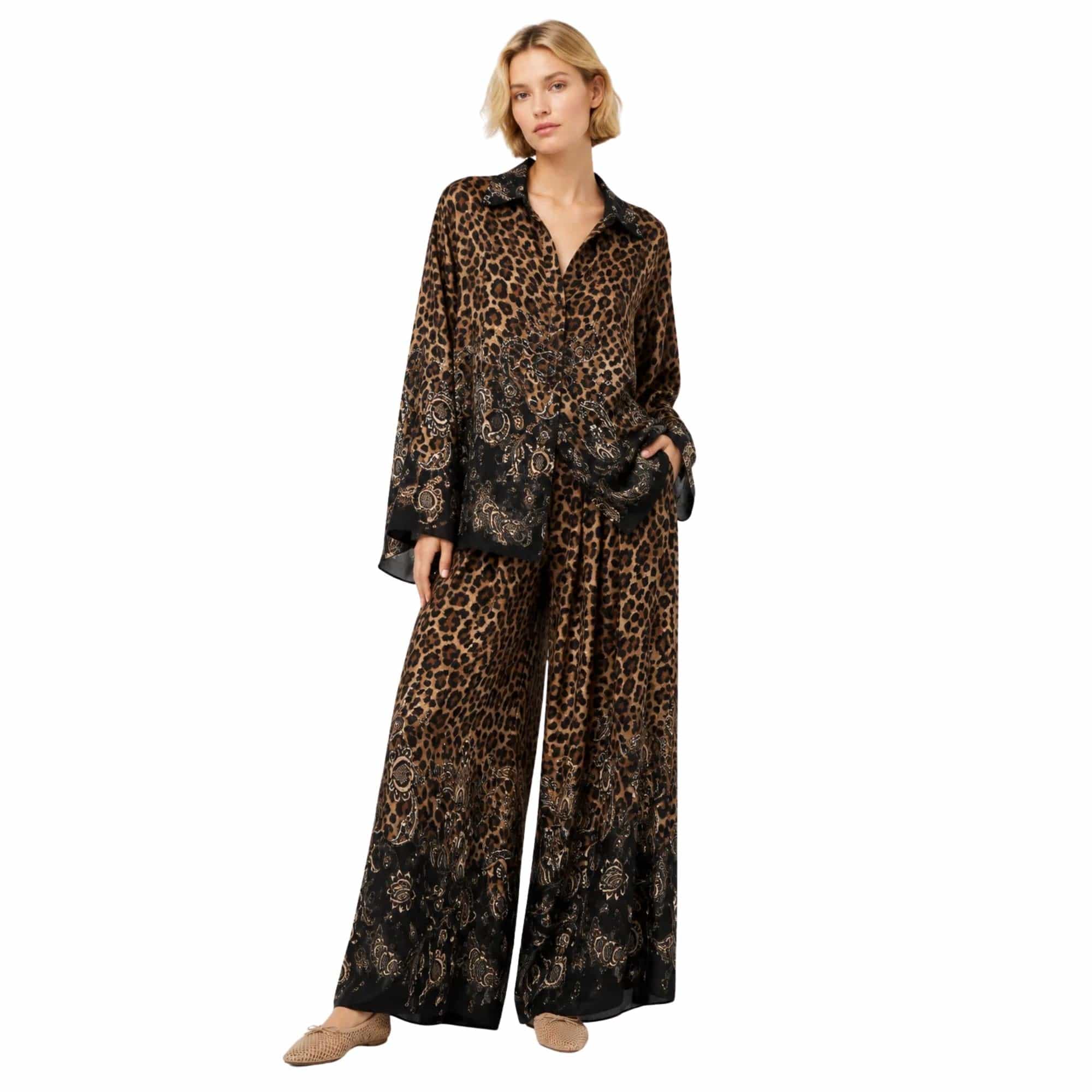 LOOSE FIT CO-ORD SET زوج (SHIRT & TROUSERS قميص وبنطلون) “SAVANNAH WHISPER”