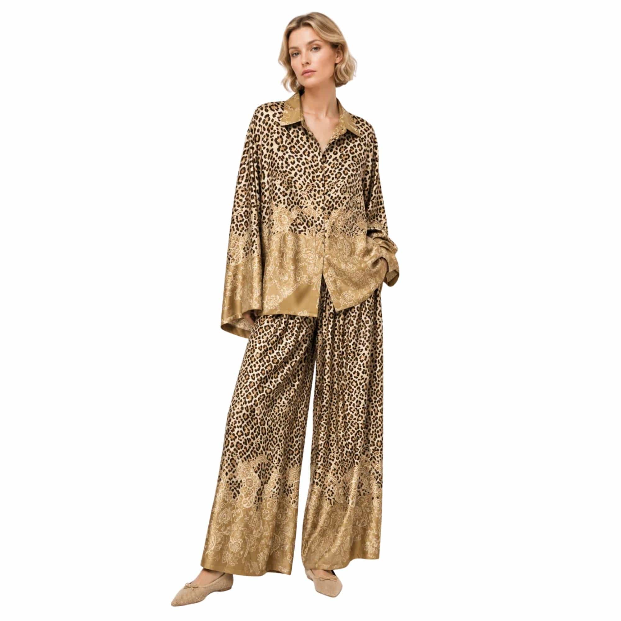 LOOSE FIT CO-ORD SET زوج (SHIRT & TROUSERS قميص وبنطلون) “SAVANNAH WHISPER”