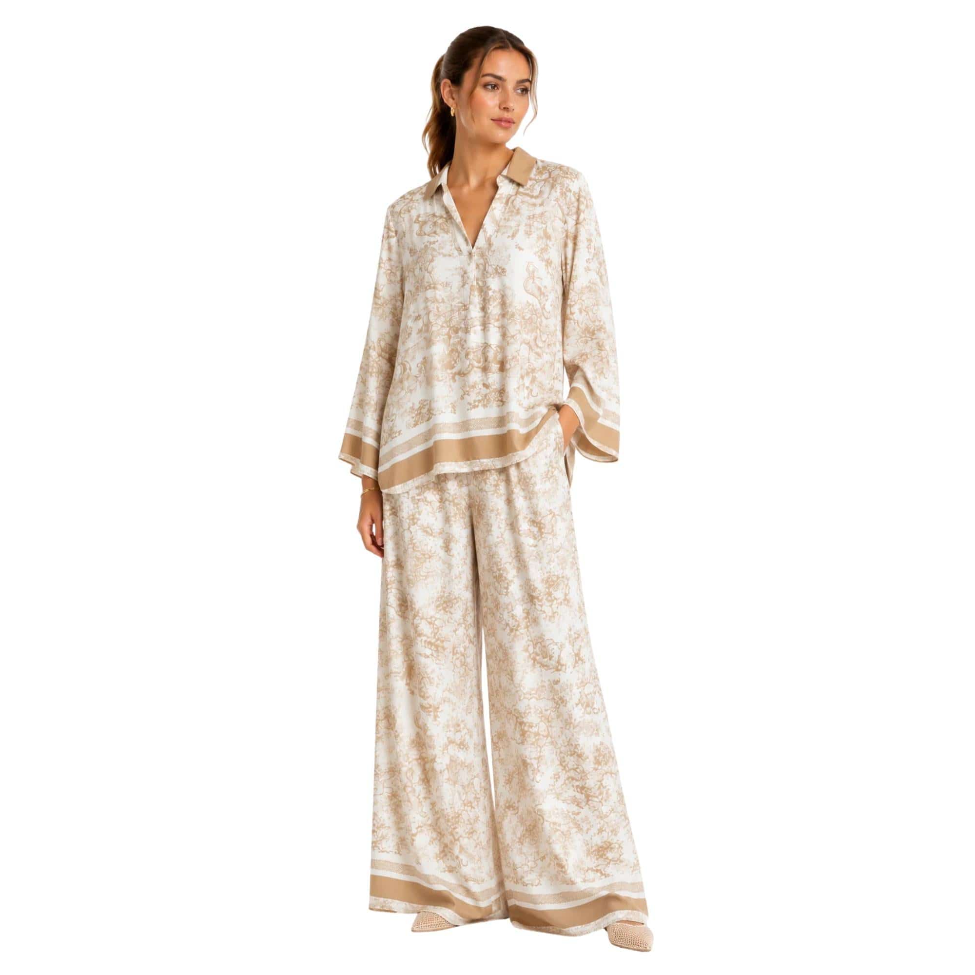 JOIE CLAIR TWO-PIECE CO-ORD LOUNGE SET  زوج “TOILE DE JOUY”