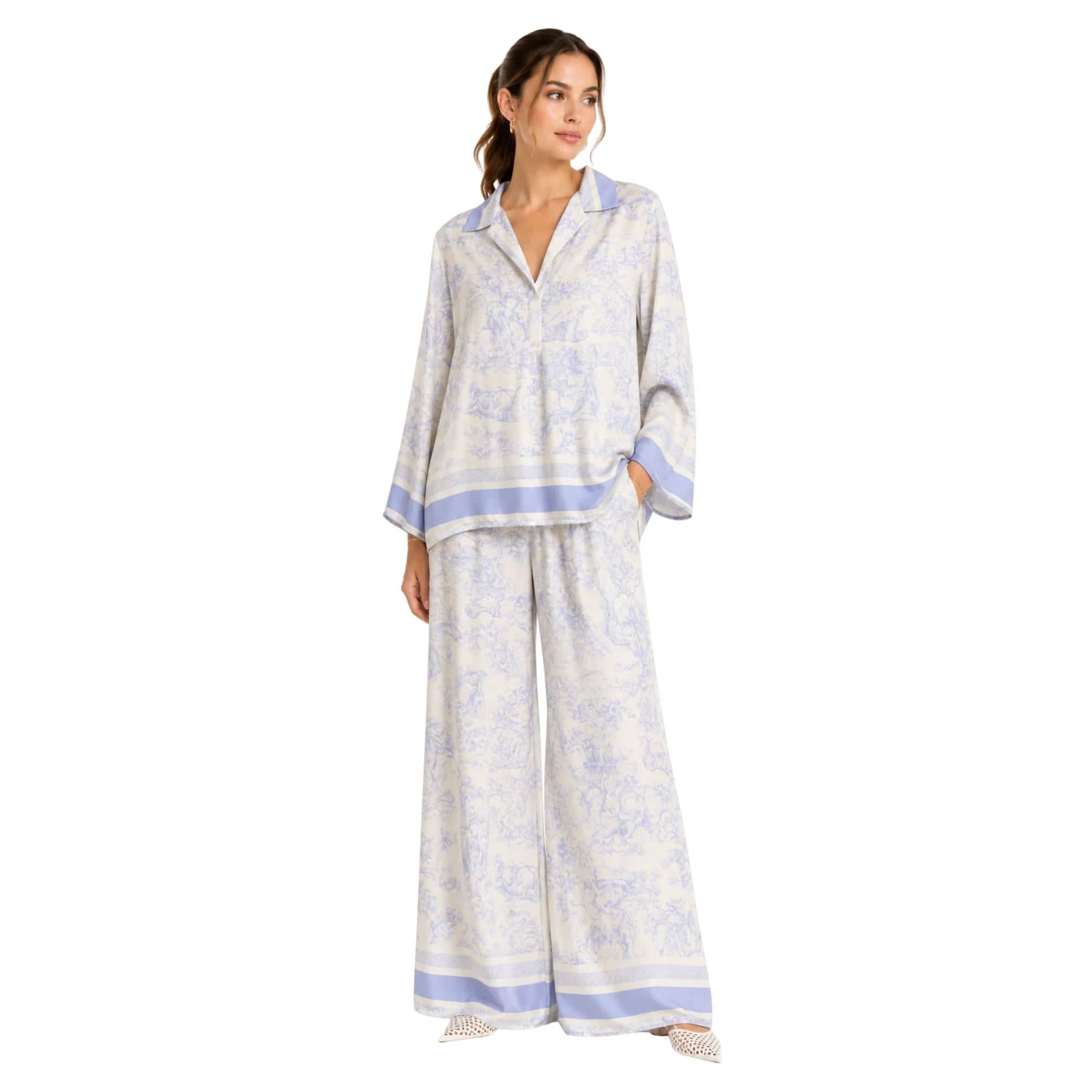 JOIE CLAIR TWO-PIECE CO-ORD LOUNGE SET  زوج “TOILE DE JOUY”