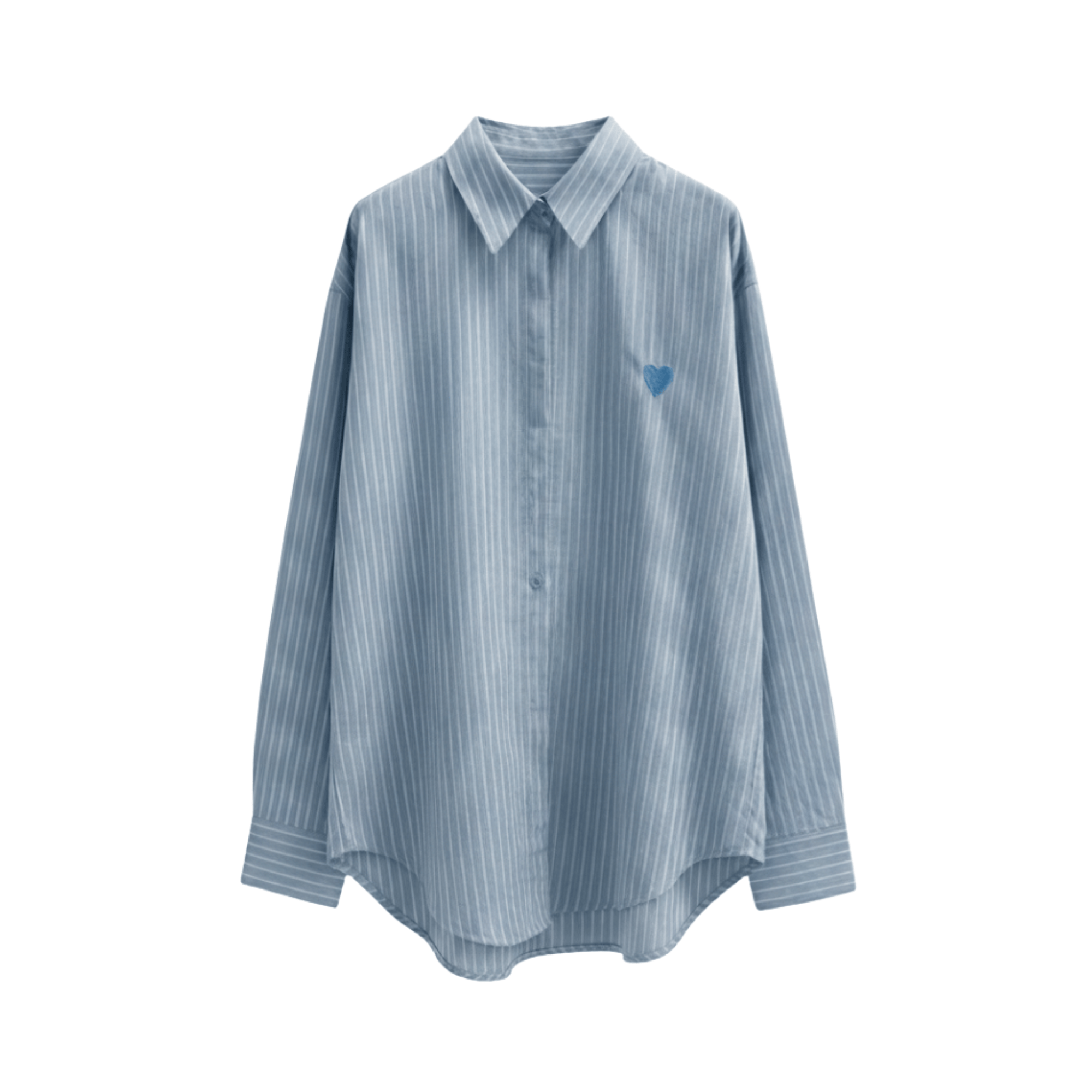 JOIE CLAIR PINSTRIPE HEART EMBROIDERED SHIRT (فستان)"SAIMA"