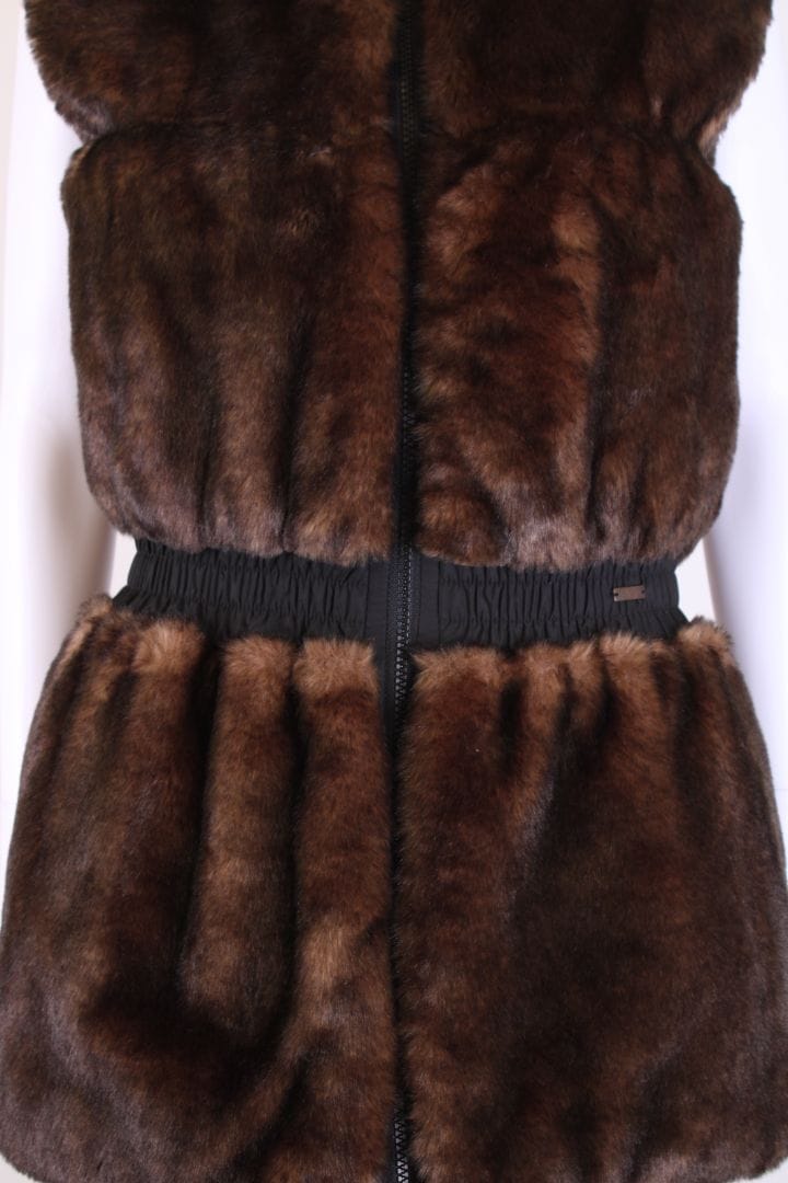 Junior Galtier Junior Galtier Faux Fur Reversible Gilet Black/ Brown S