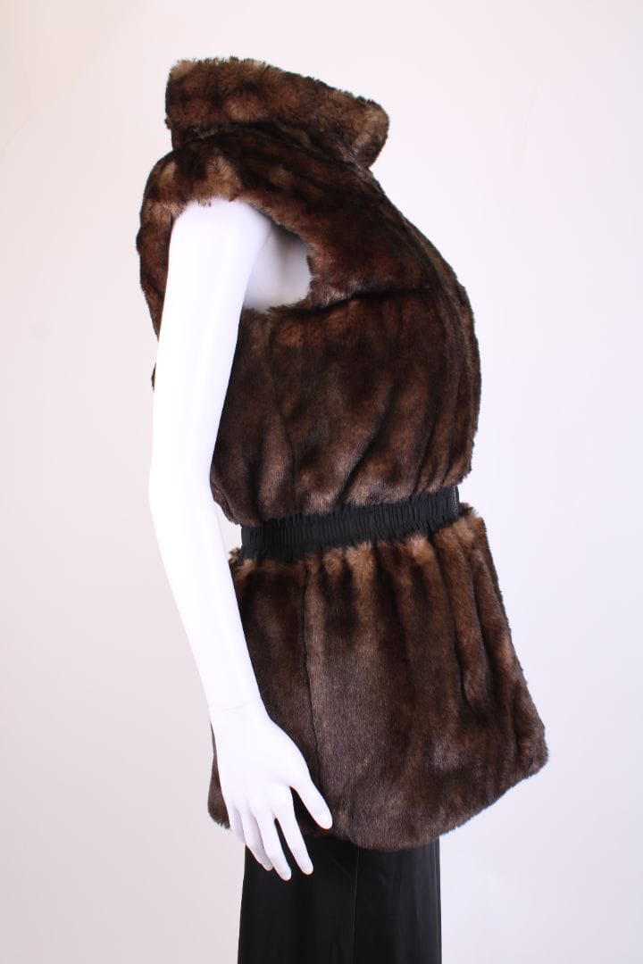 Junior Galtier Junior Galtier Faux Fur Reversible Gilet Black/ Brown S