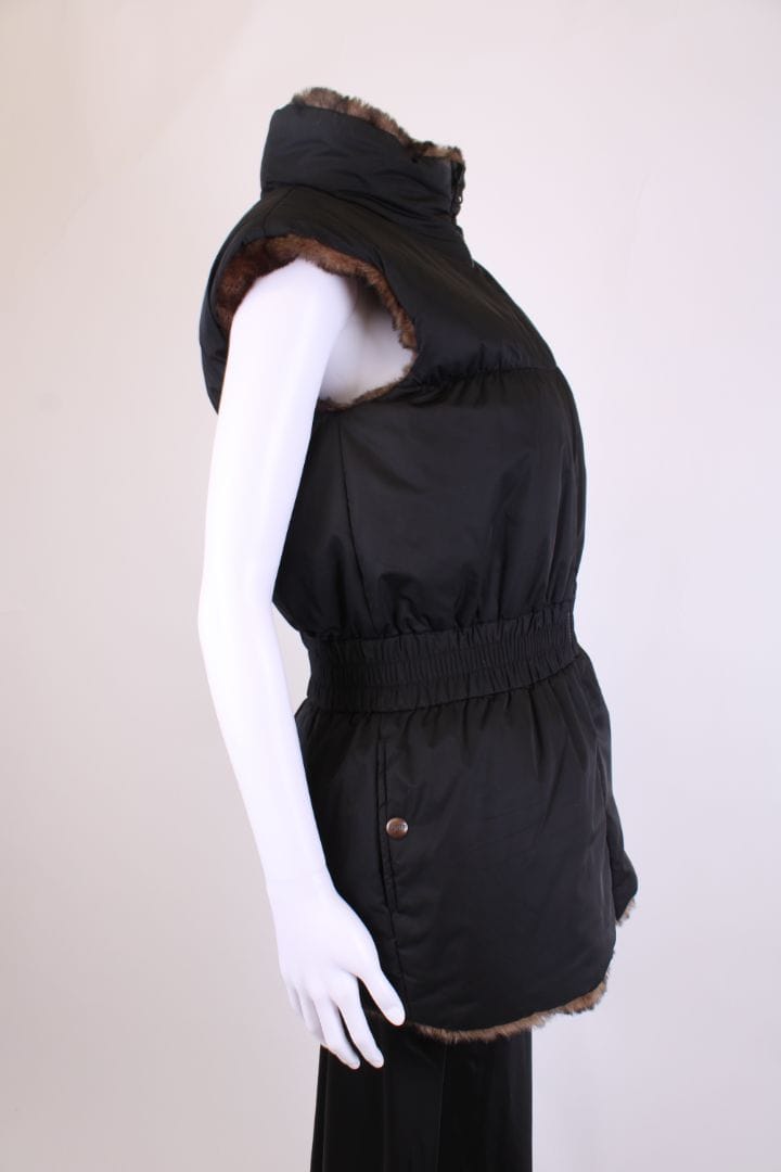 Junior Galtier Junior Galtier Faux Fur Reversible Gilet Black/ Brown S