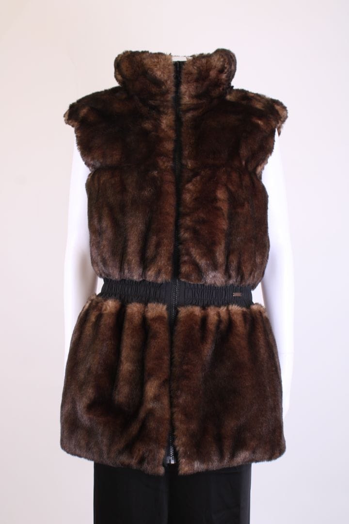 Junior Galtier Junior Galtier Faux Fur Reversible Gilet Black/ Brown S