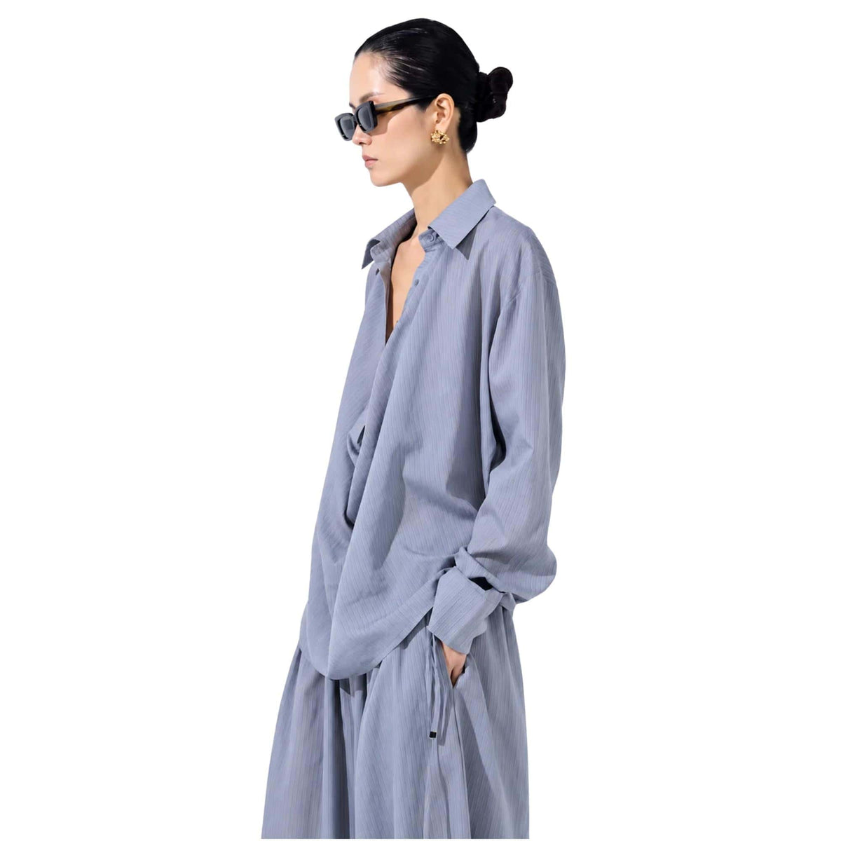 STRIPED TWO-PIECE FLOW SET تعيين (SHIRT & PANTS) “CHEONGGYECHEON”